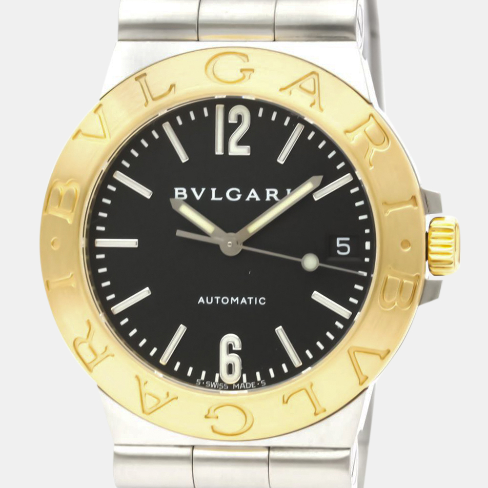 

Bvlgari Black 18K Yellow Gold And Stainless Steel Diagono Sport LCV35SG Automatic Men's Wristwatch 35 MM