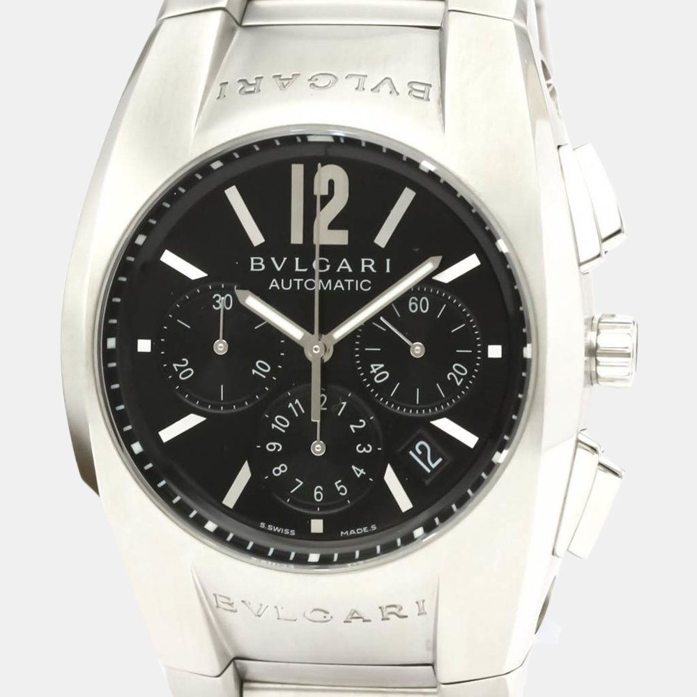 

Bvlgari Black Stainless Steel Ergon Chronograph EG40SCH Automatic Men's Wristwatch 40 MM