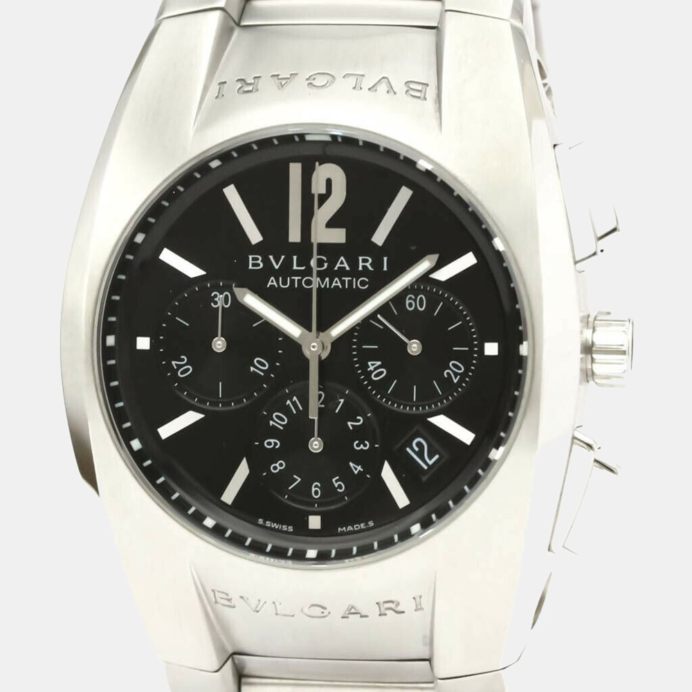 

Bvlgari Black Stainless Steel Ergon Chronograph Automatic EG40SCH Men's Wristwatch 40 mm