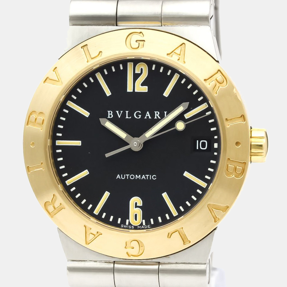 

Bvlgari Black 18K Yellow Gold And Stainless Steel Diagono Automatic LC35SG Men's Wristwatch 35 mm