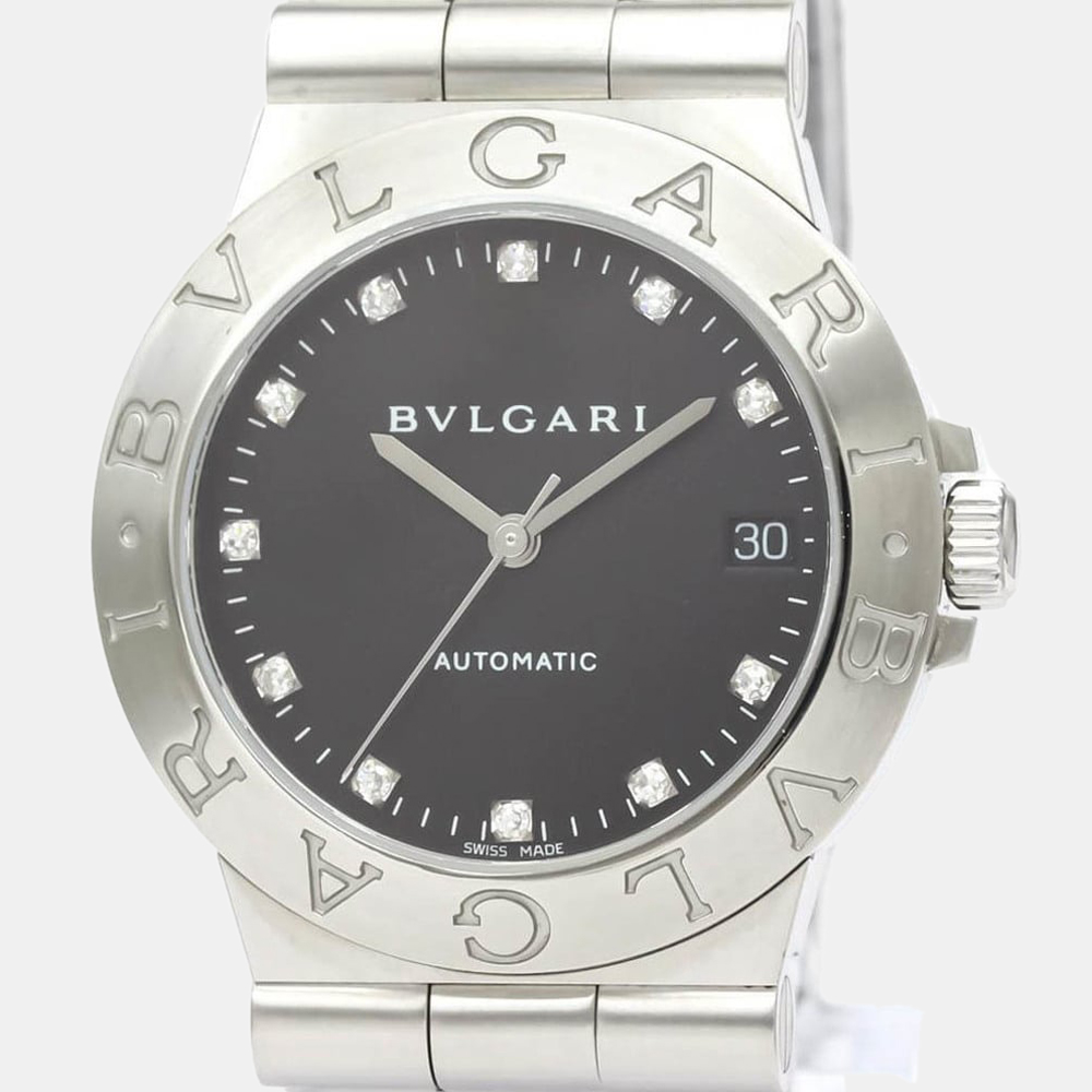 

Bvlgari Black Diamond Stainless Steel Diagono LCV35S Automatic Men's Wristwatch 35 mm