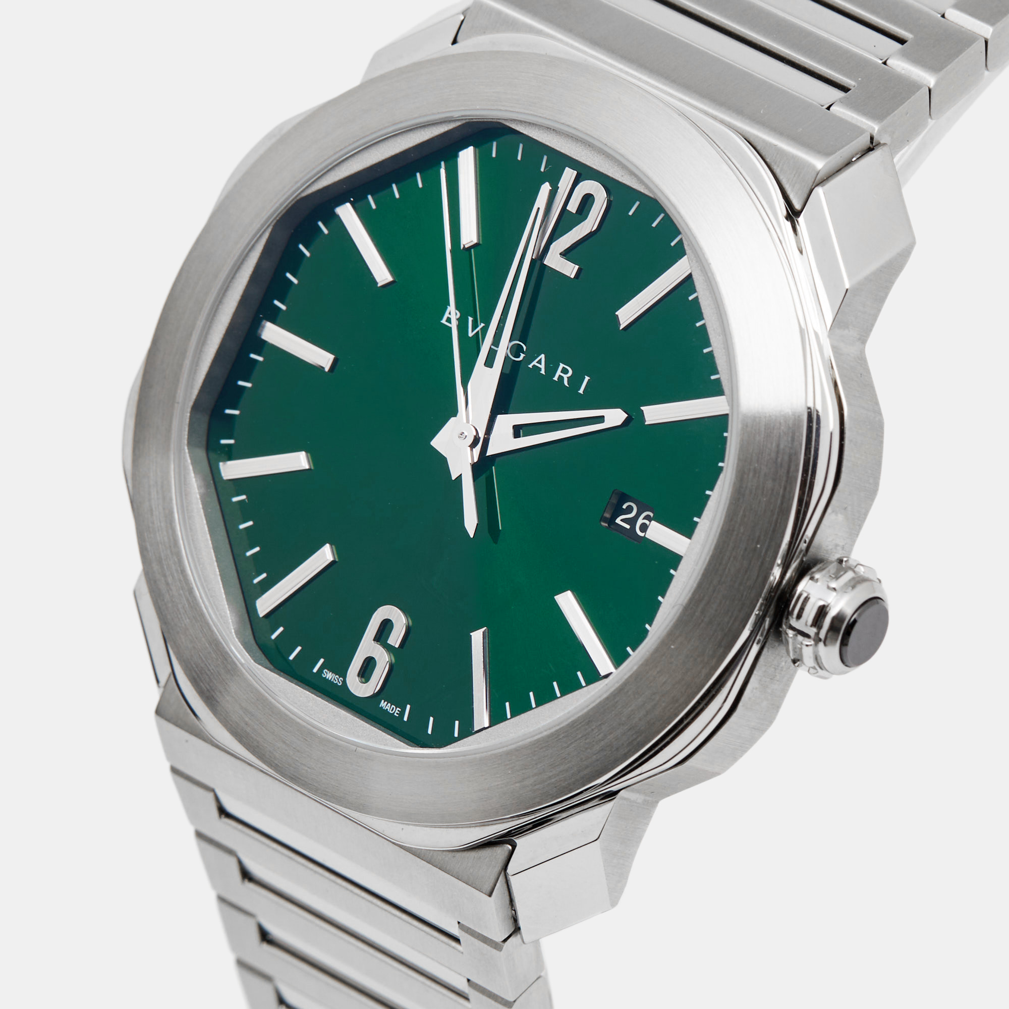 

Bvlgari Green Stainless Steel Octo Roma