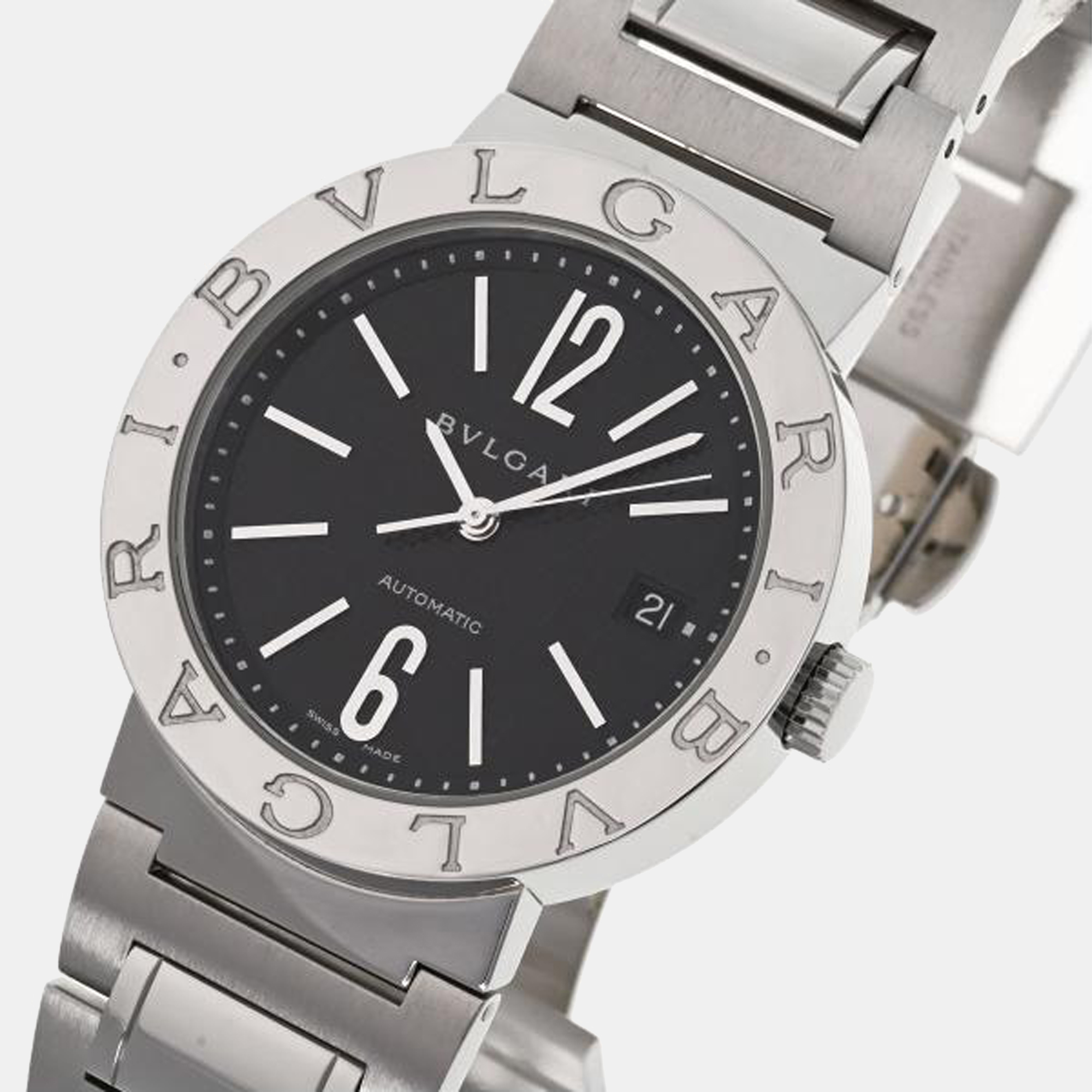 

Bvlgari Black Stainless Steel BB38SS Automatic Men's Wristwatch 35 mm