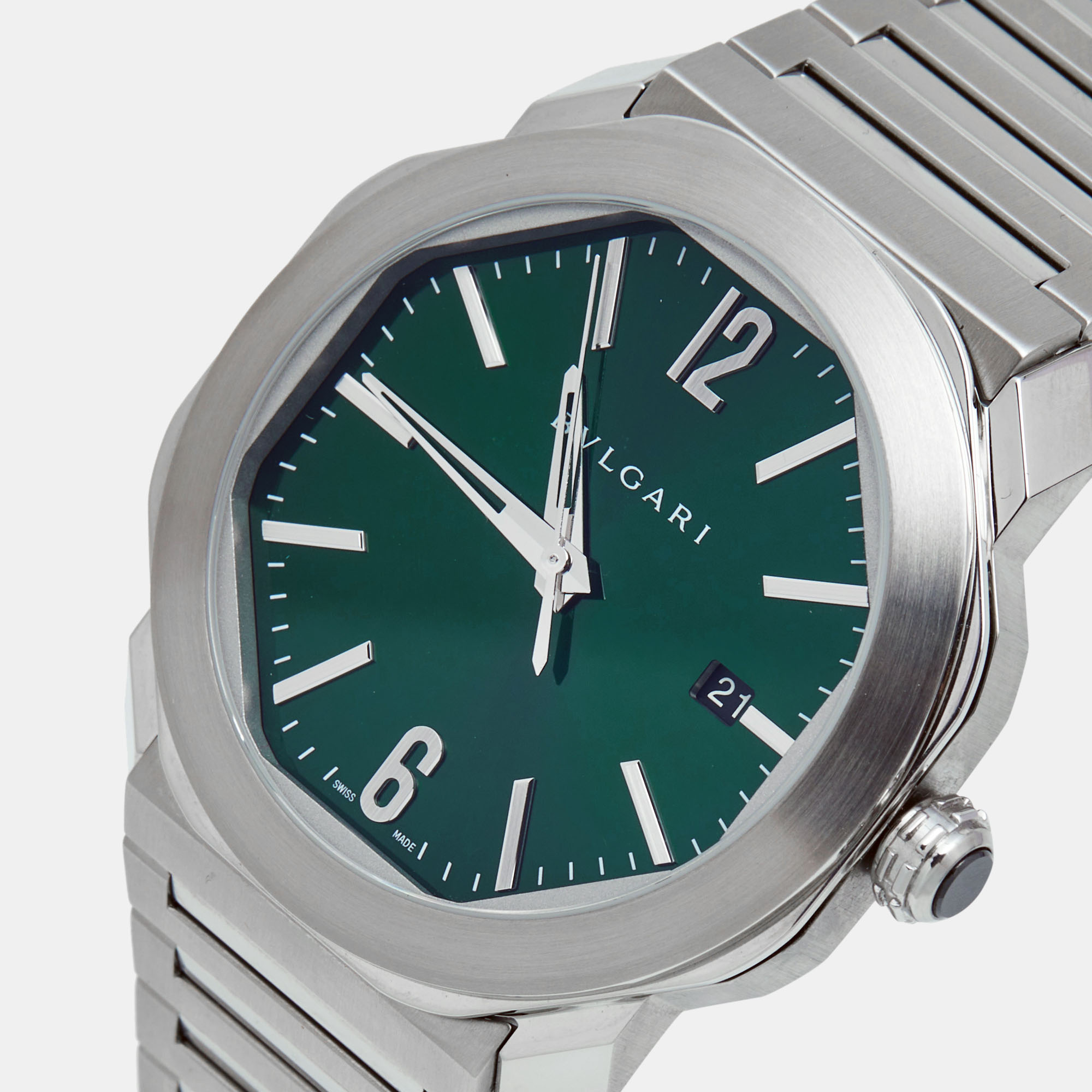 

Bvlgari Green Stainless Steel Octo Roma