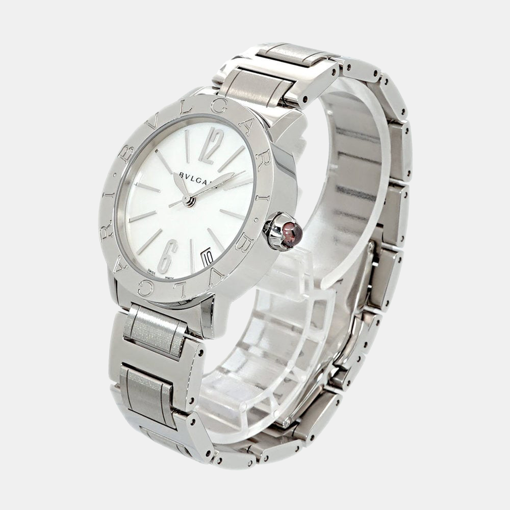 

Bvlgari MOP Stainless Steel Bvlgari Bvlgari BBL33S Men's Wristwatch 33 mm, White