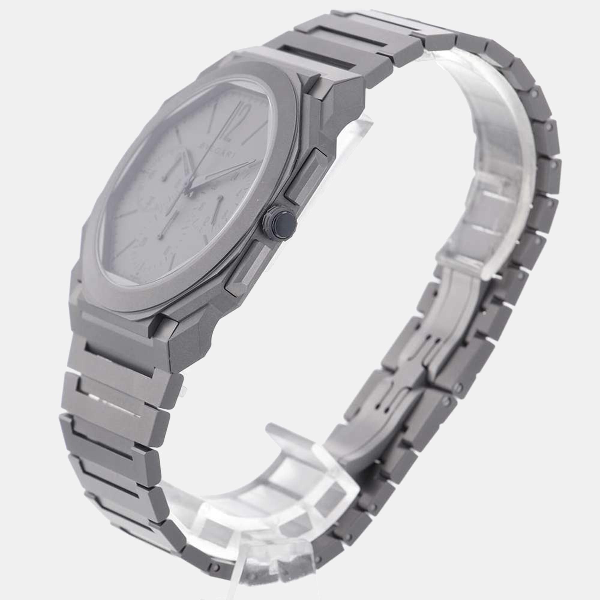 

Bvlgari Grey Stainless Steel Octo Finissimo BGO42TXT/103068 Men's Wristwatch 42 mm