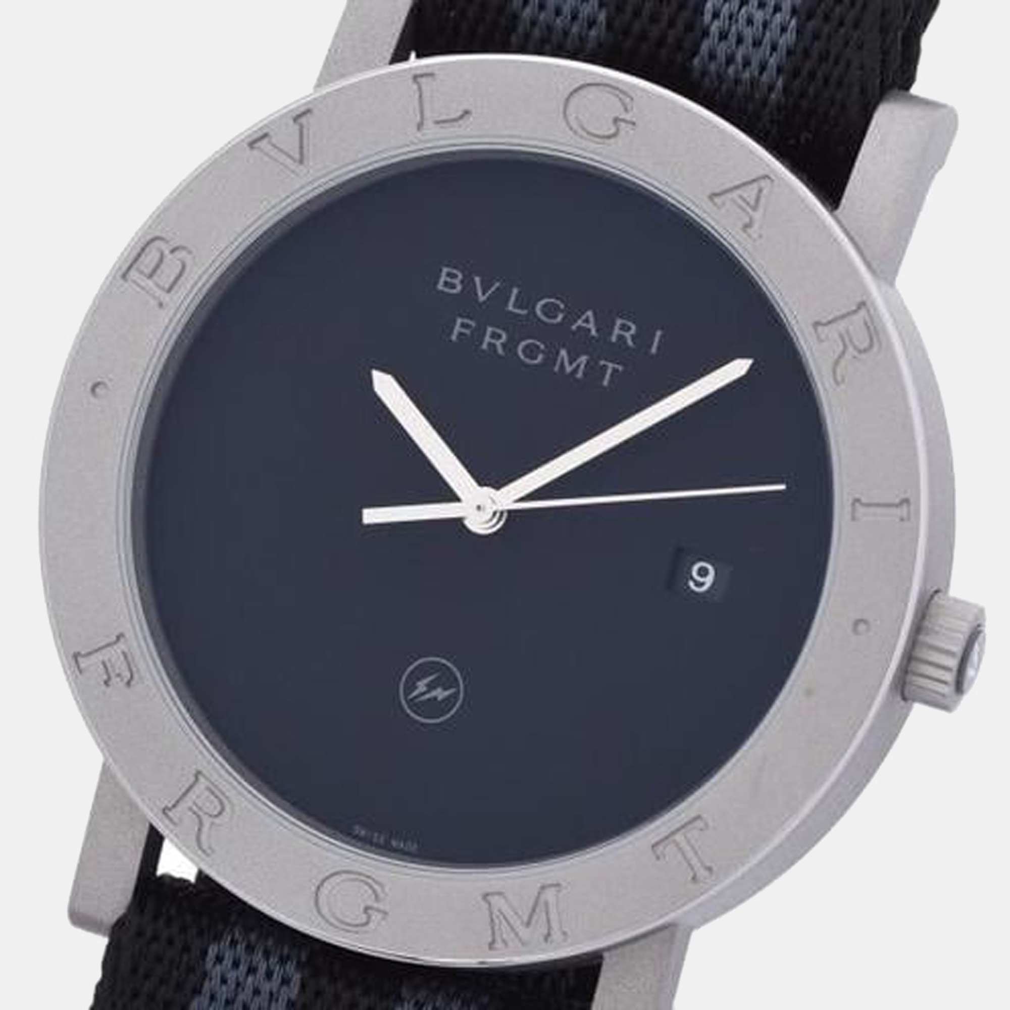 

Bvlgari Navy Blue Stainless Steel Bvlgari Bvlgari Fragment Design Collaboration 600 Limited BB41BSF Men's Wristwatch 41 mm