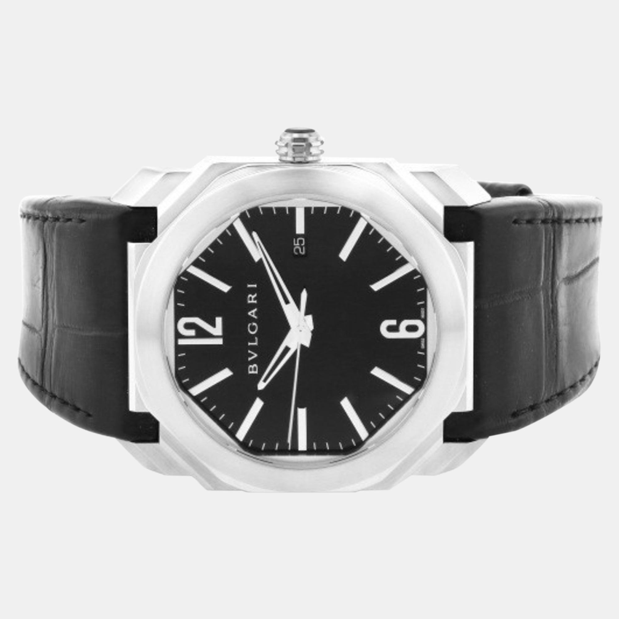 

Bvlgari Black Stainless Steel Octo BGO41S Automatic Men's Wristwatch 41 mm