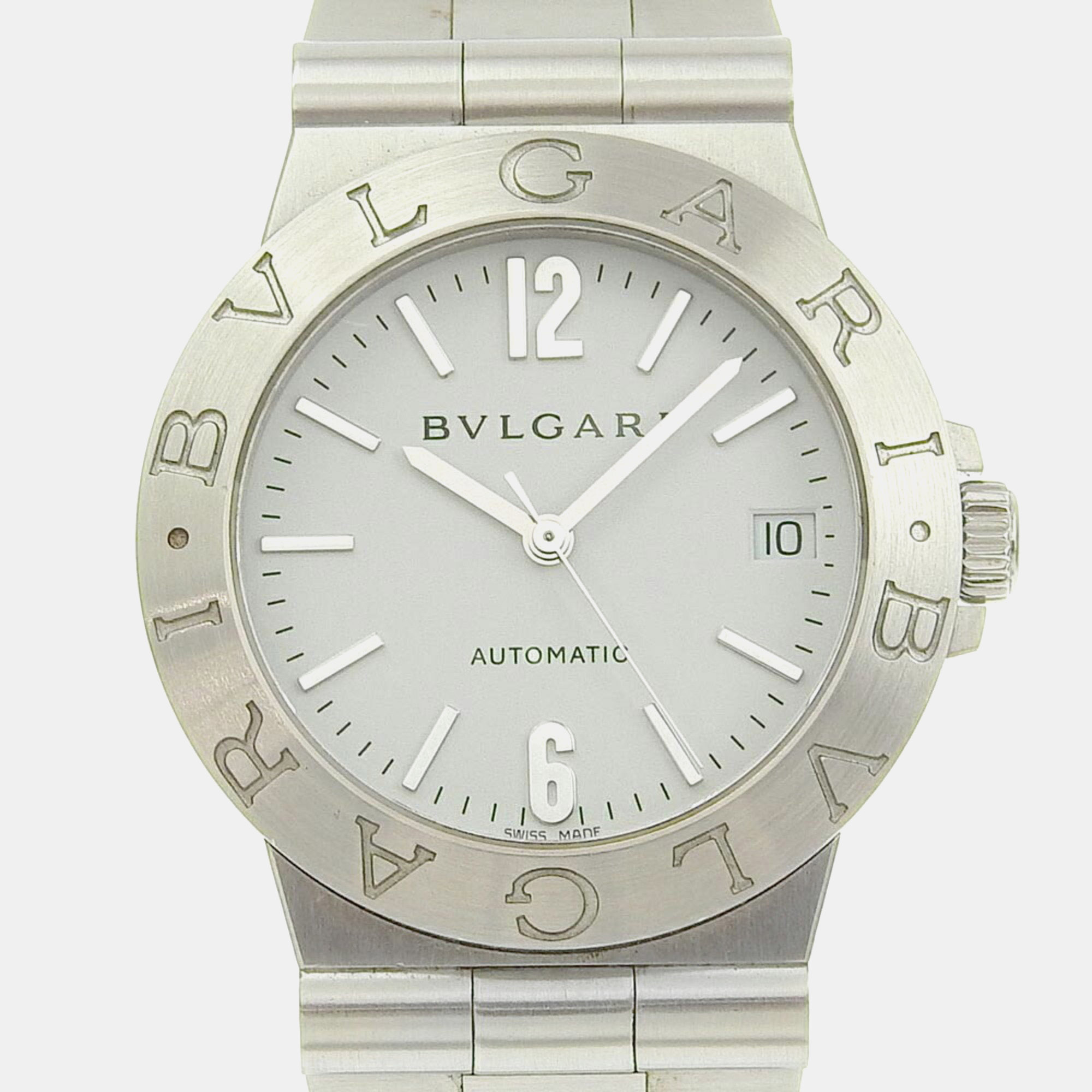 

Bvlgari White Stainless Steel Diagono Automatic Men's Wristwatch