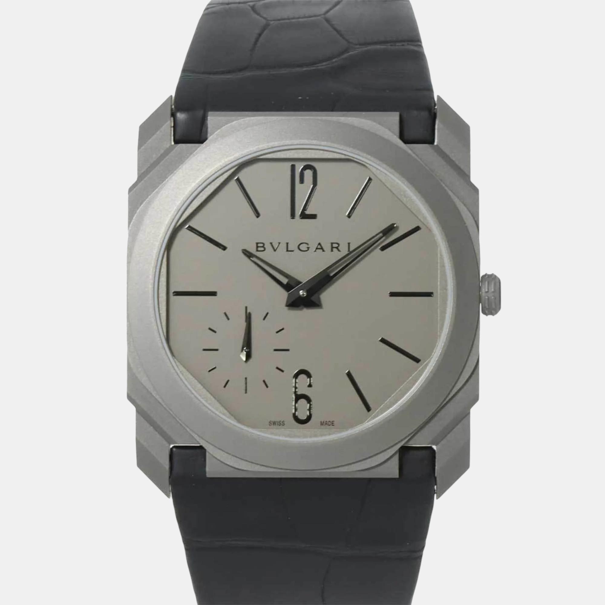 

Bvlgari Grey Titanium Octo Finissimo BGO40TXT Automatic Men's Wristwatch 40 mm