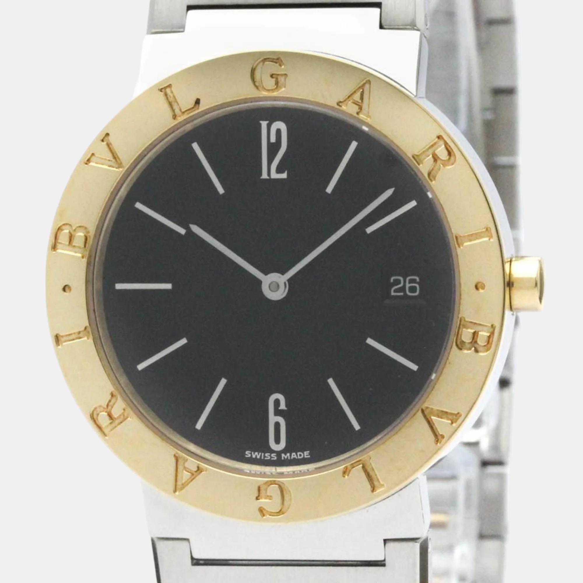 

Bvlgari Black 18k Yellow Gold Stainless Steel Bvlgari Bvlgari BB33SGD Quartz Men's Wristwatch 33 mm