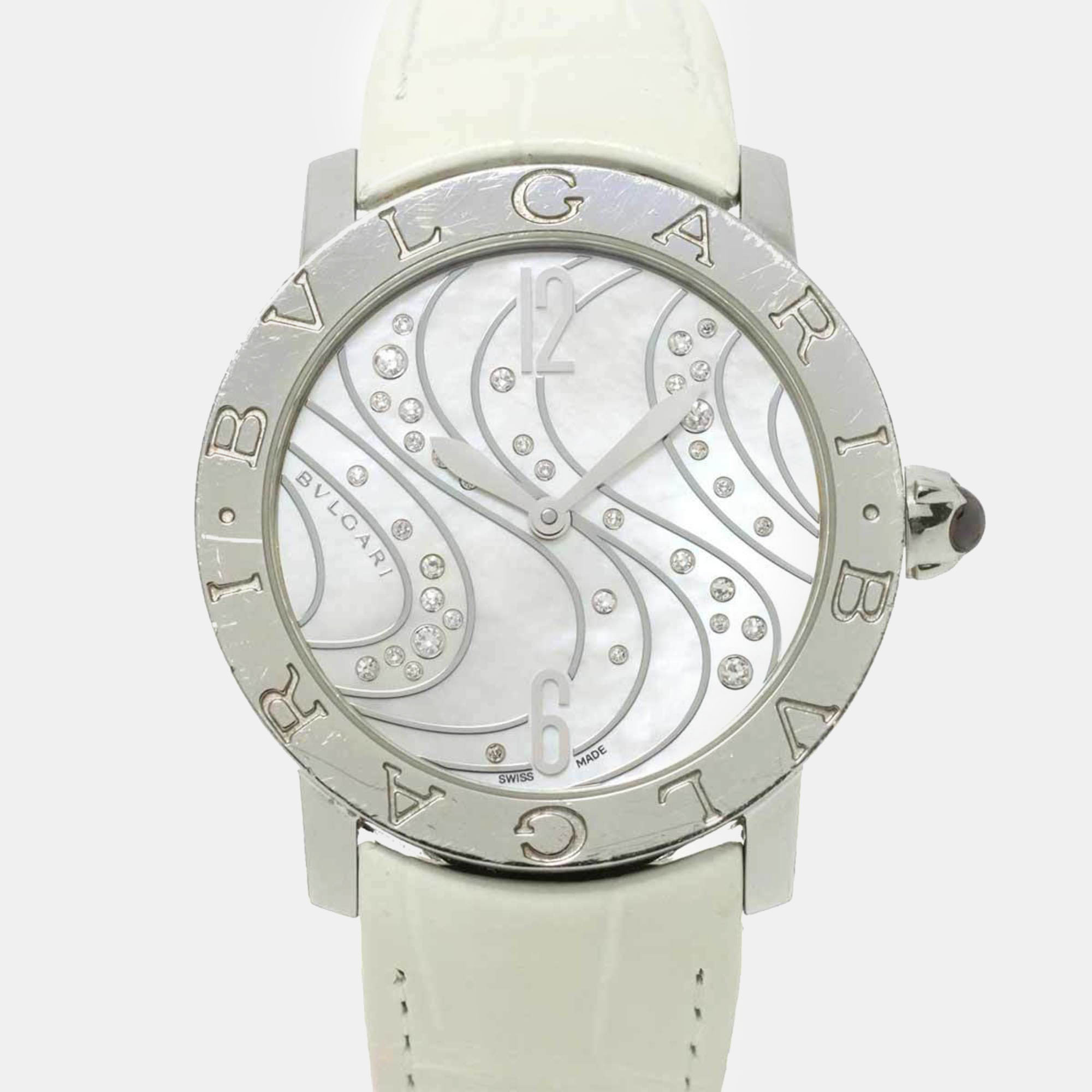 

Bvlgari White Shell Stainless Steel Bvlgari Bvlgari BBL37S Automatic Men's Wristwatch 37 mm