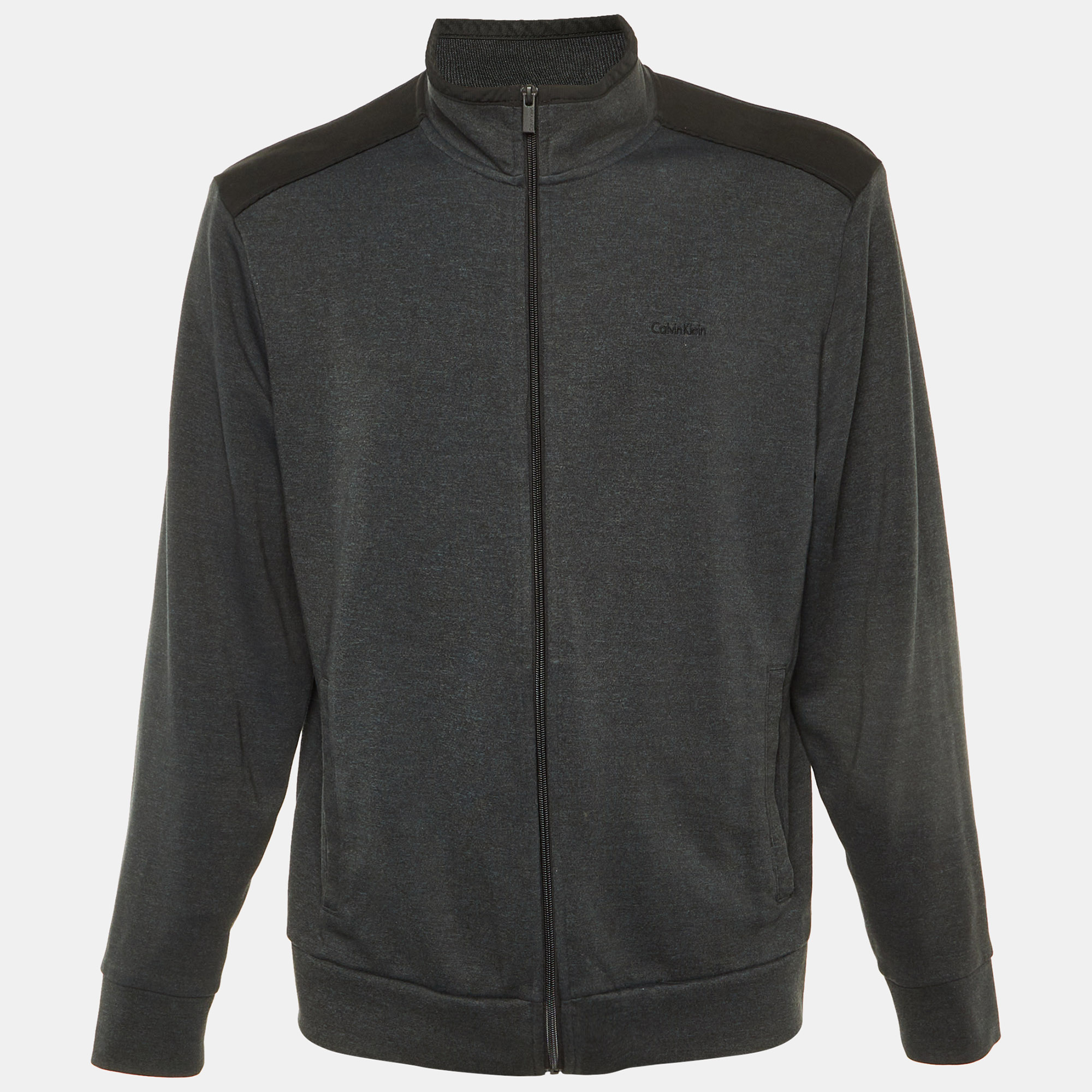 

Calvin Klein Grey/Black Jersey Zip Up Jacket L