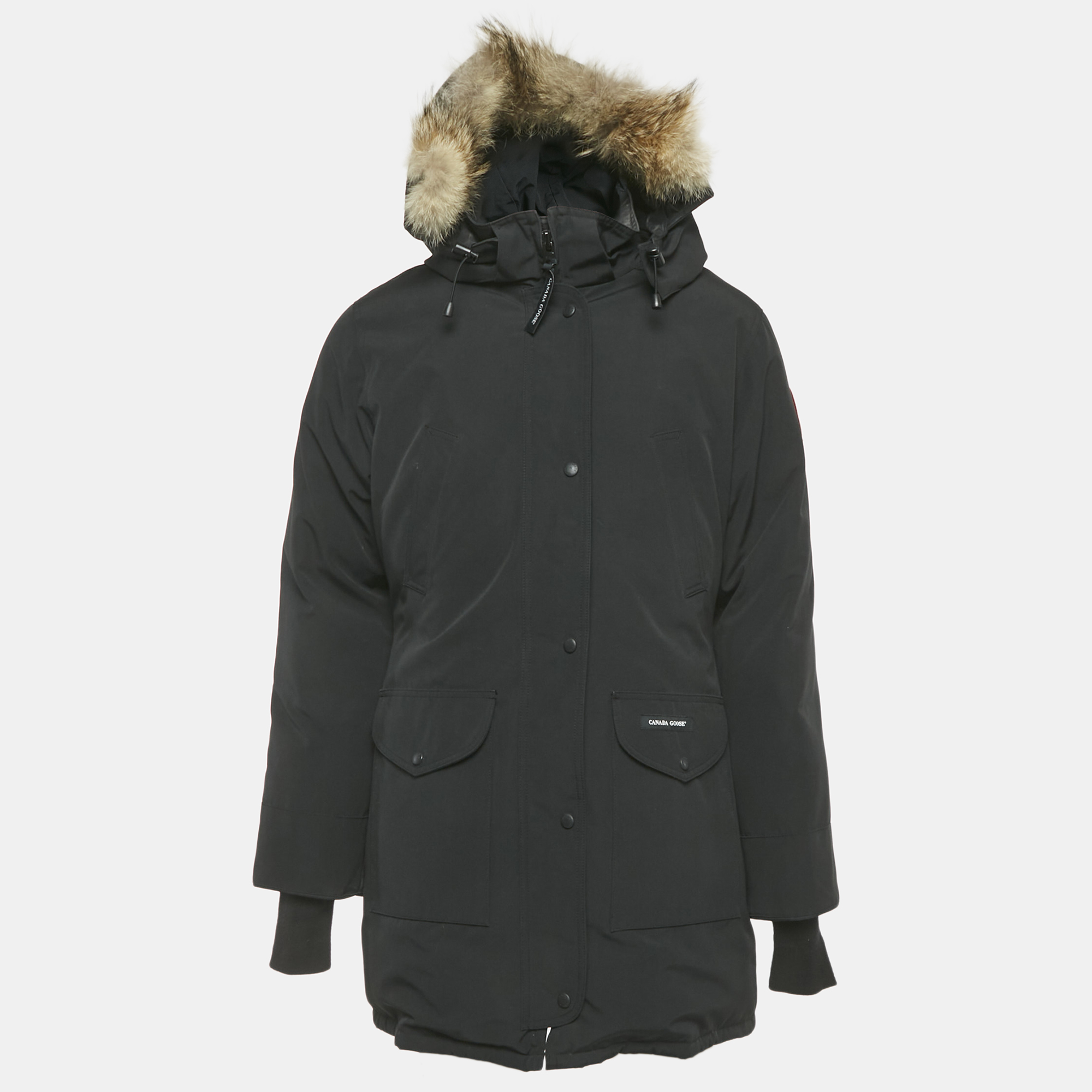 

Canada Goose Black Synthetic Detachable Fur Hooded Zip-Up Jacket XL