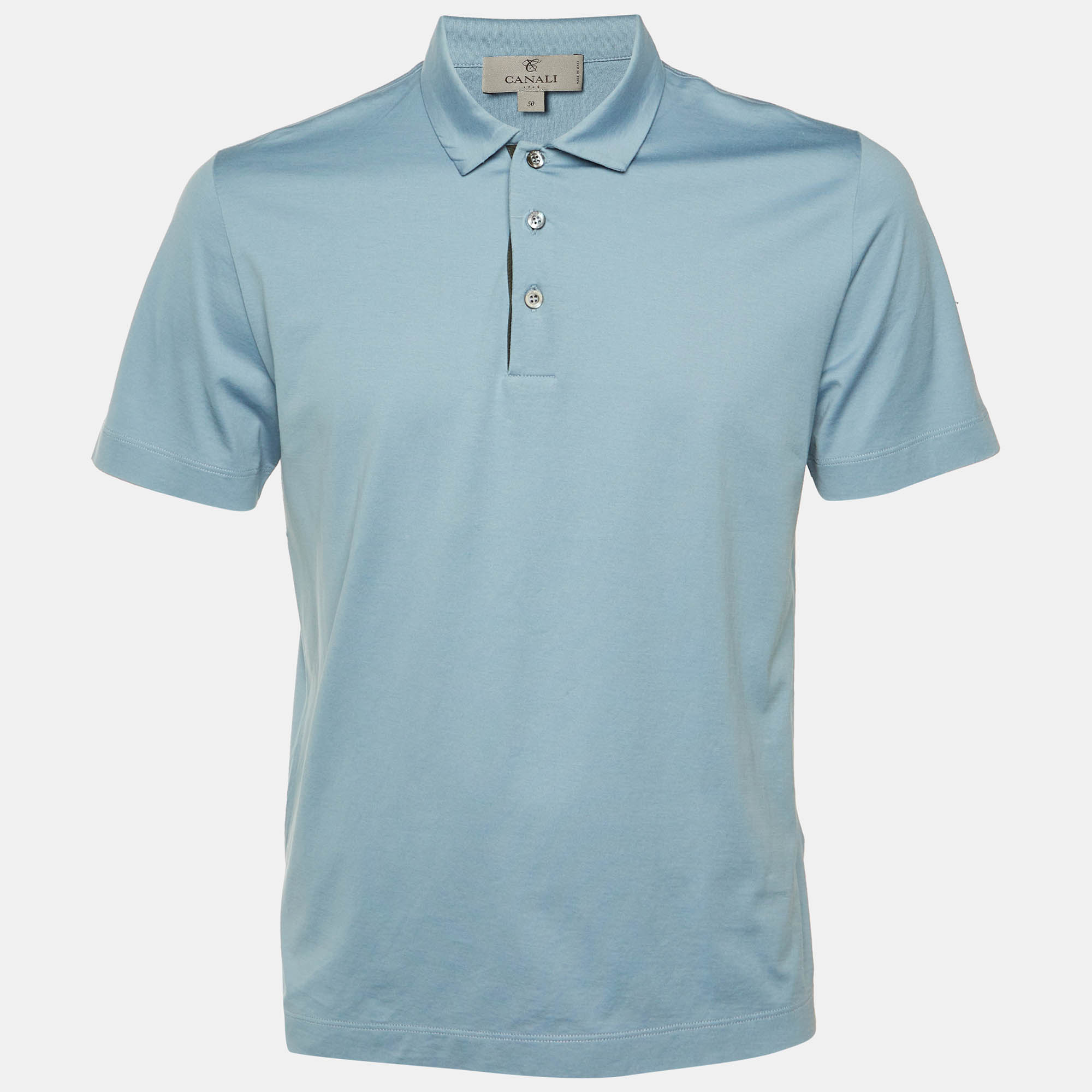 

Canali Blue Cotton Polo T-Shirt L