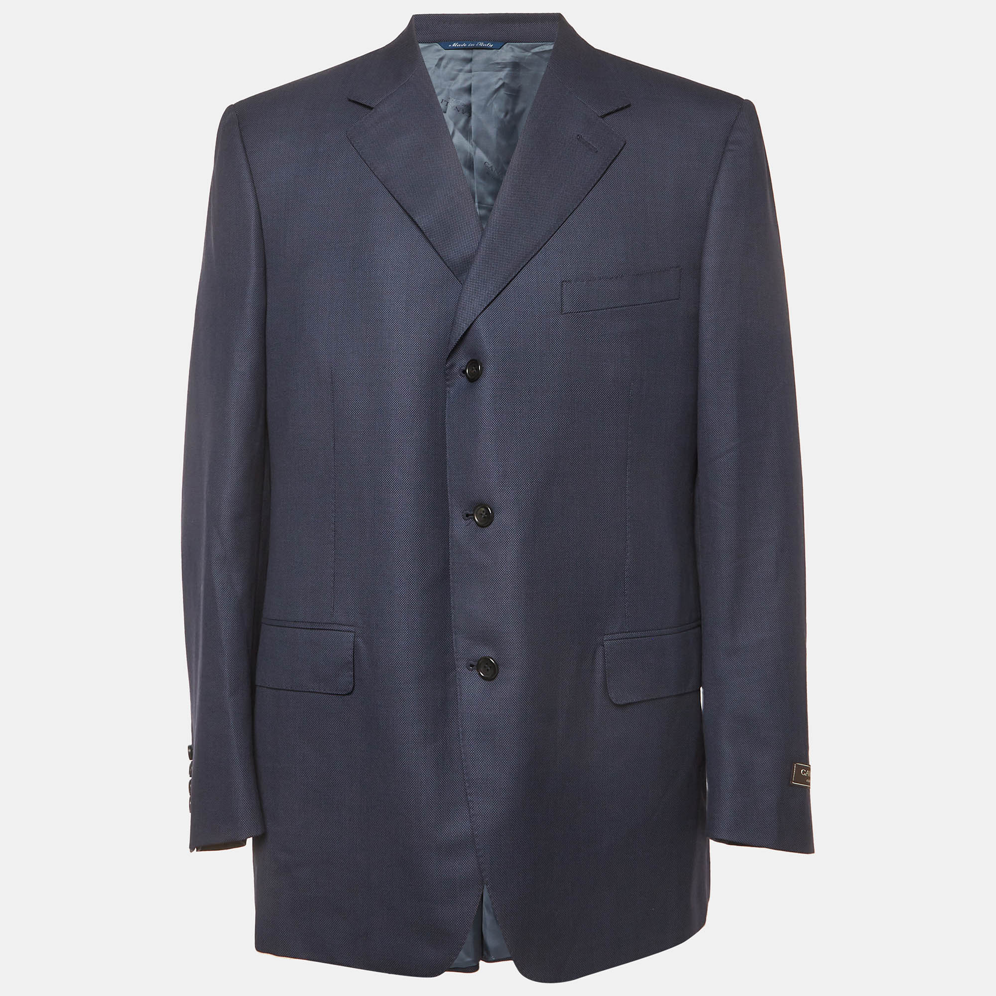 

Canali Navy Blue Wool Single Breasted Regular Fit Blazer XXXL