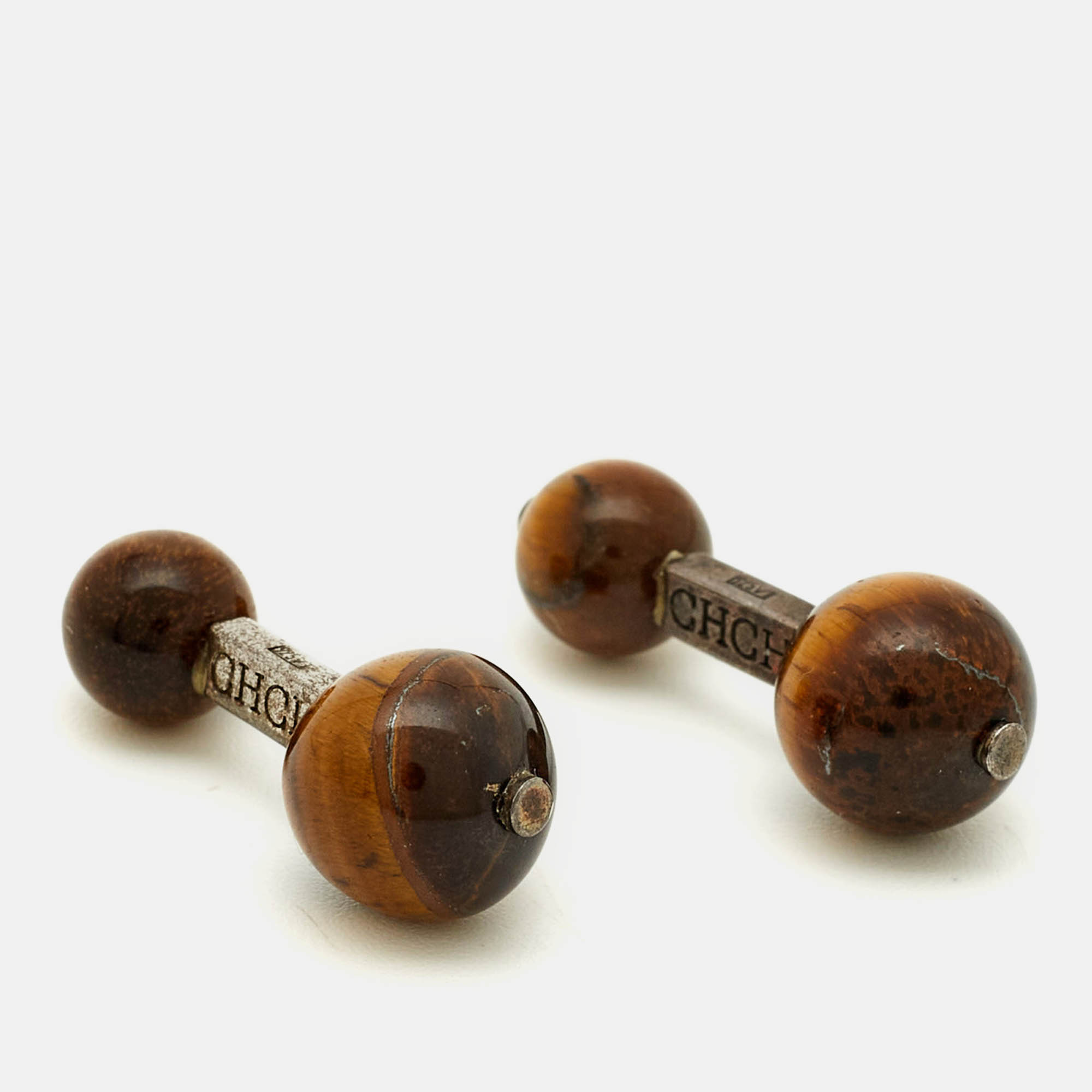 

Carolina Herrera Tigers Eye Silver 925 Cufflinks, Yellow