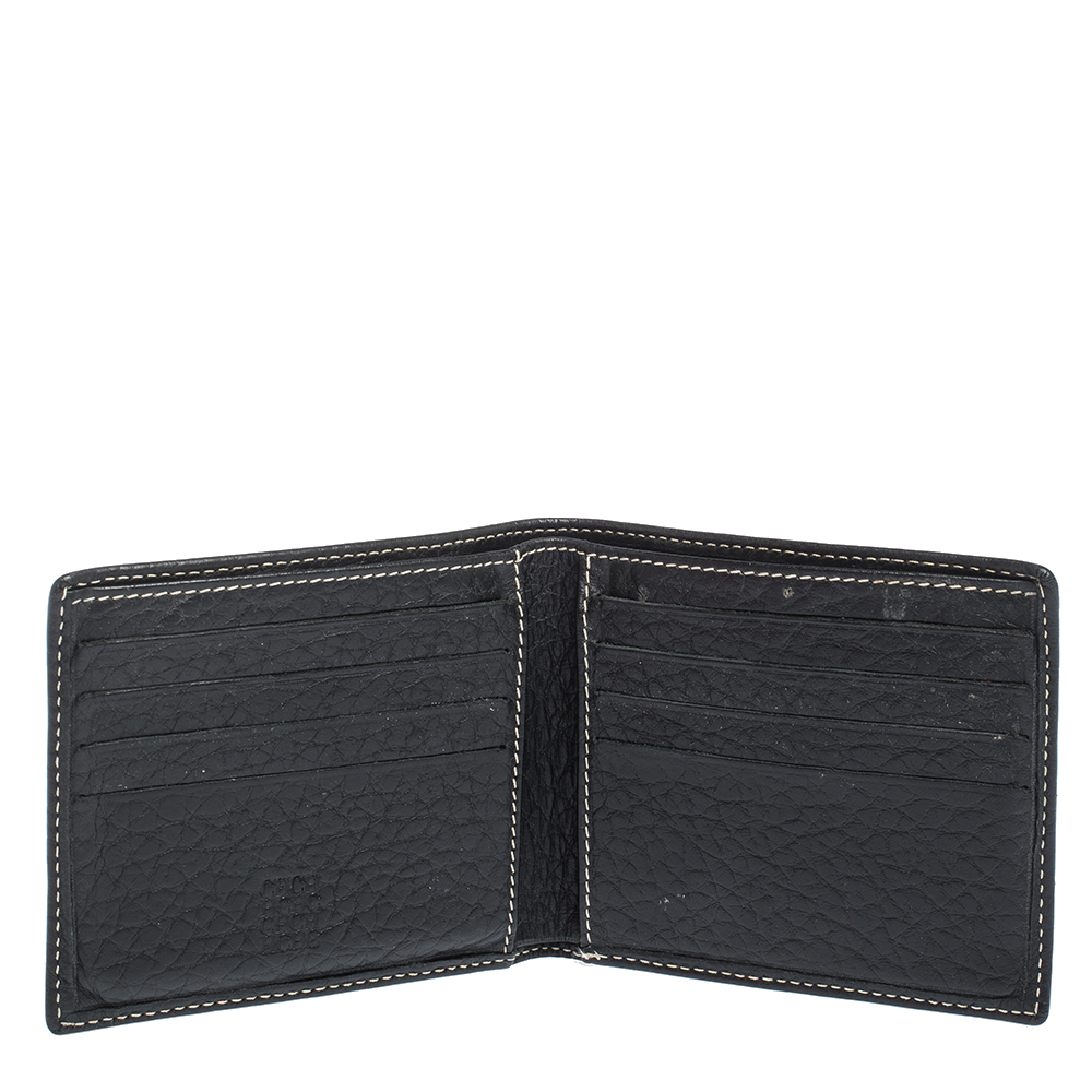 

Carolina Herrera Black Monogram Leather Bifold Wallet