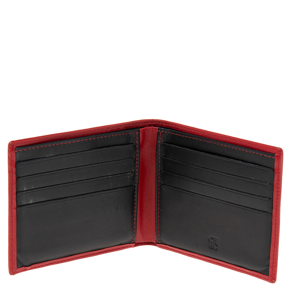 

Carolina Herrera Black/Red Leather Bifold Compact Wallet