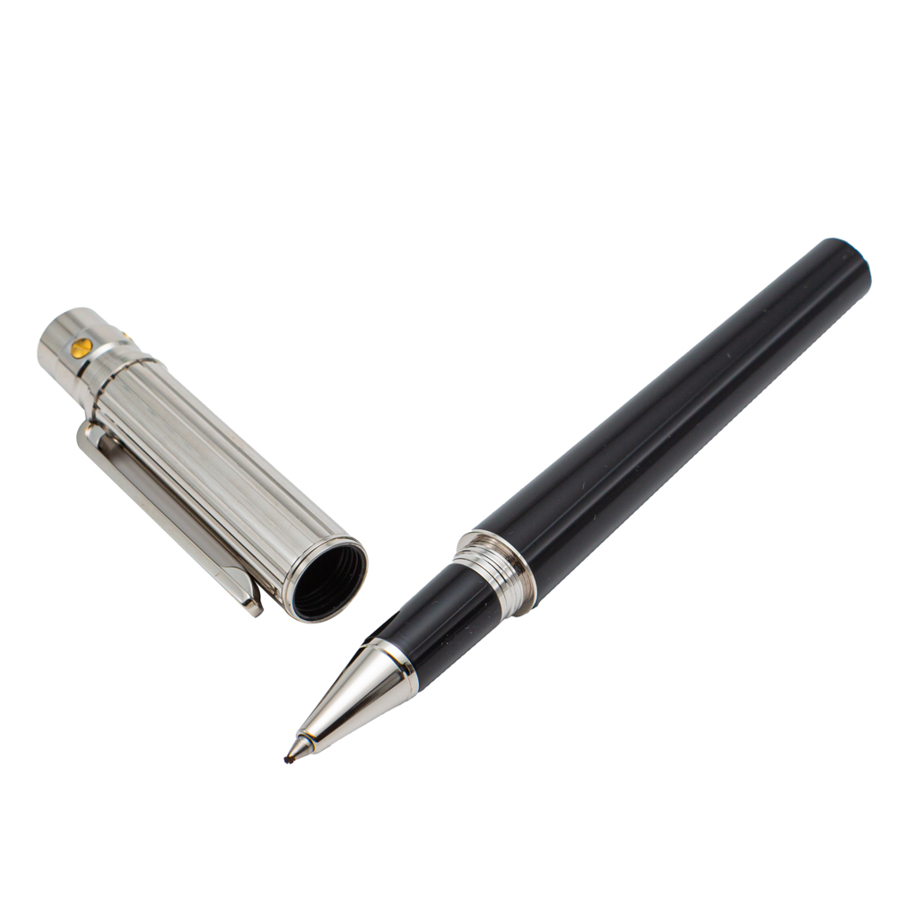 

Cartier Santos Black & Silver Large Ballpoint Pen