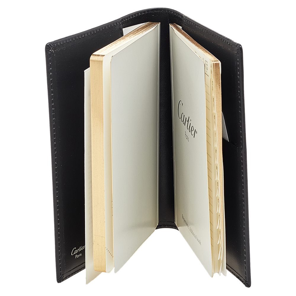 

Cartier Black Leather Notebook Cover