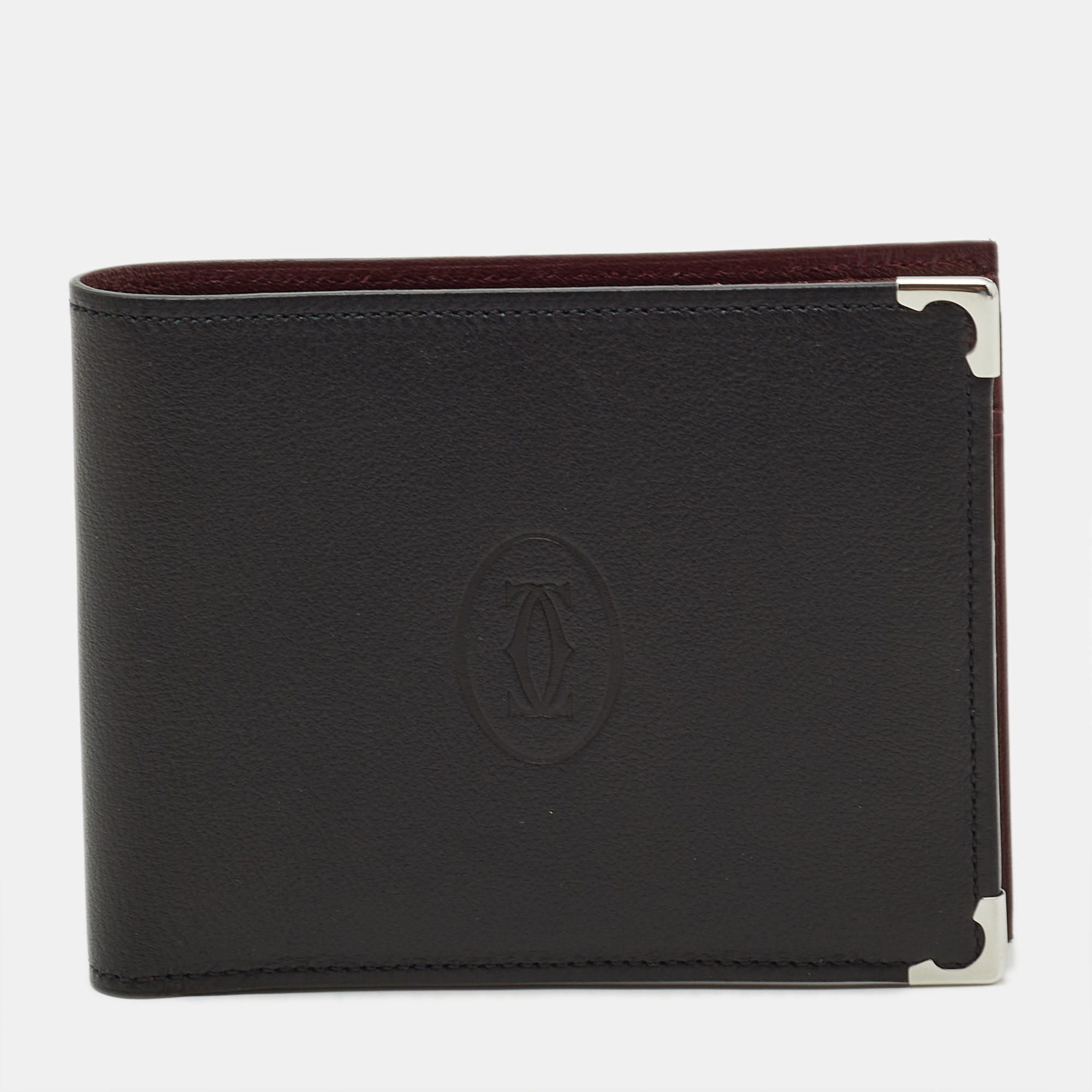 

Cartier Black Leather Must De Cartier 6CC Bifold Wallet