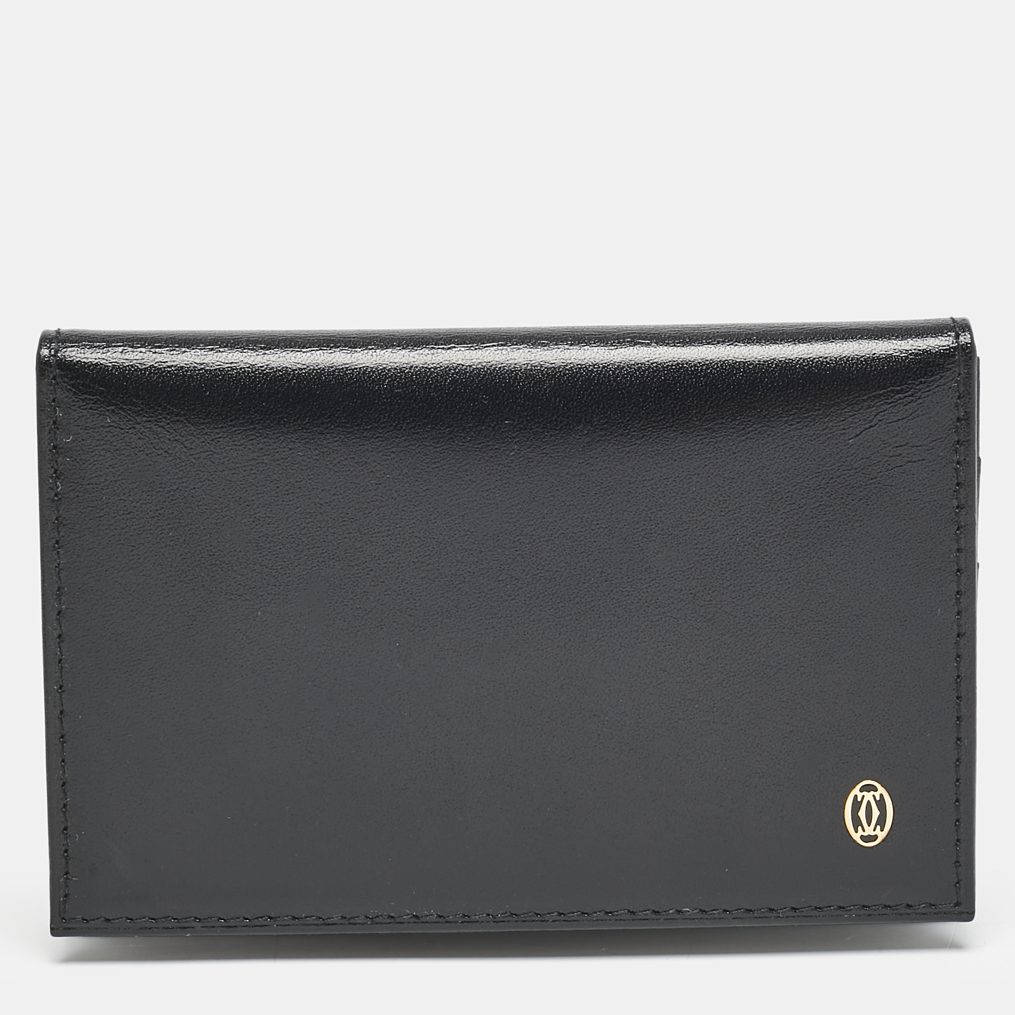 

Cartier Black Leather Logo Flap Card Case