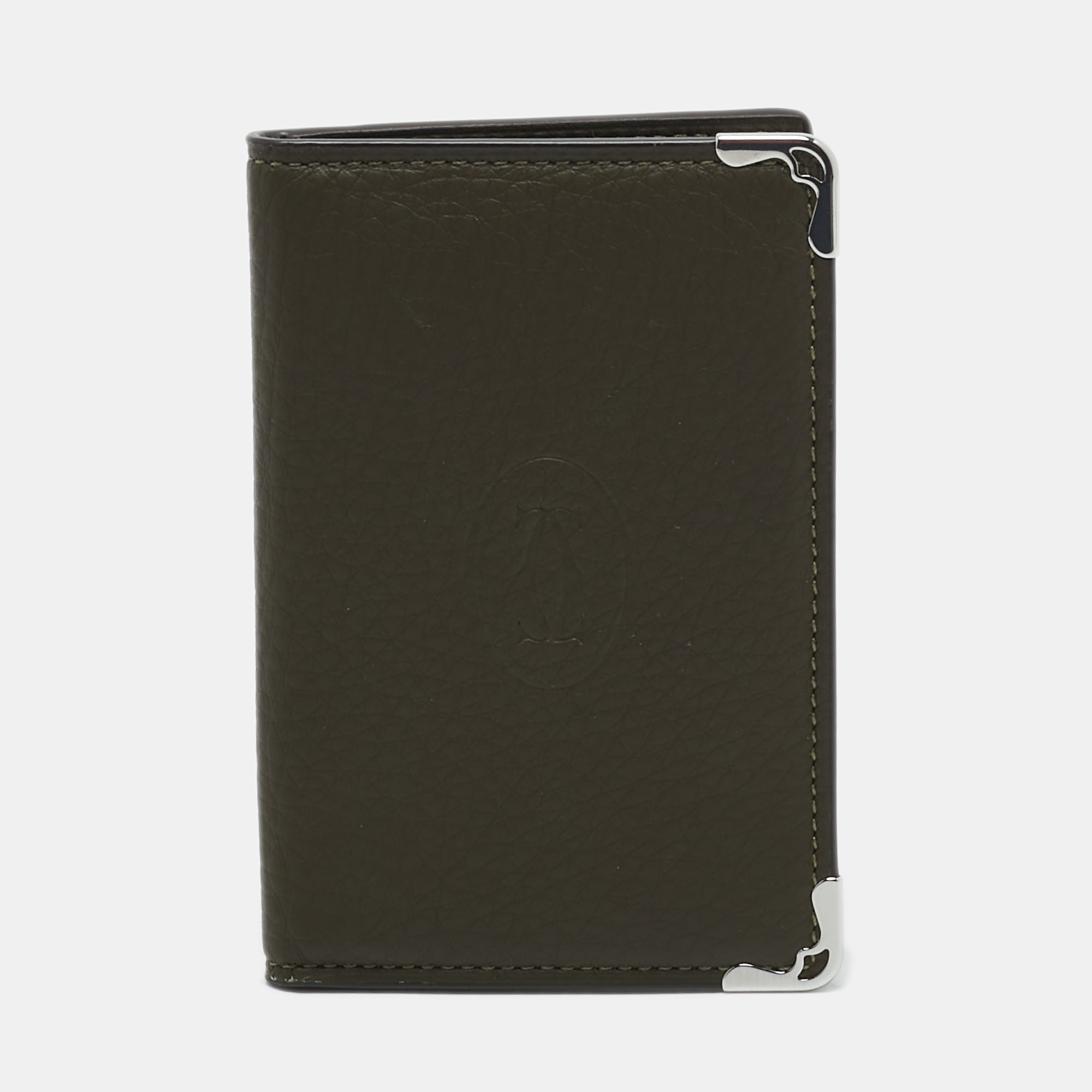 

Cartier Khaki Green Leather Must De Cartier Card Holder