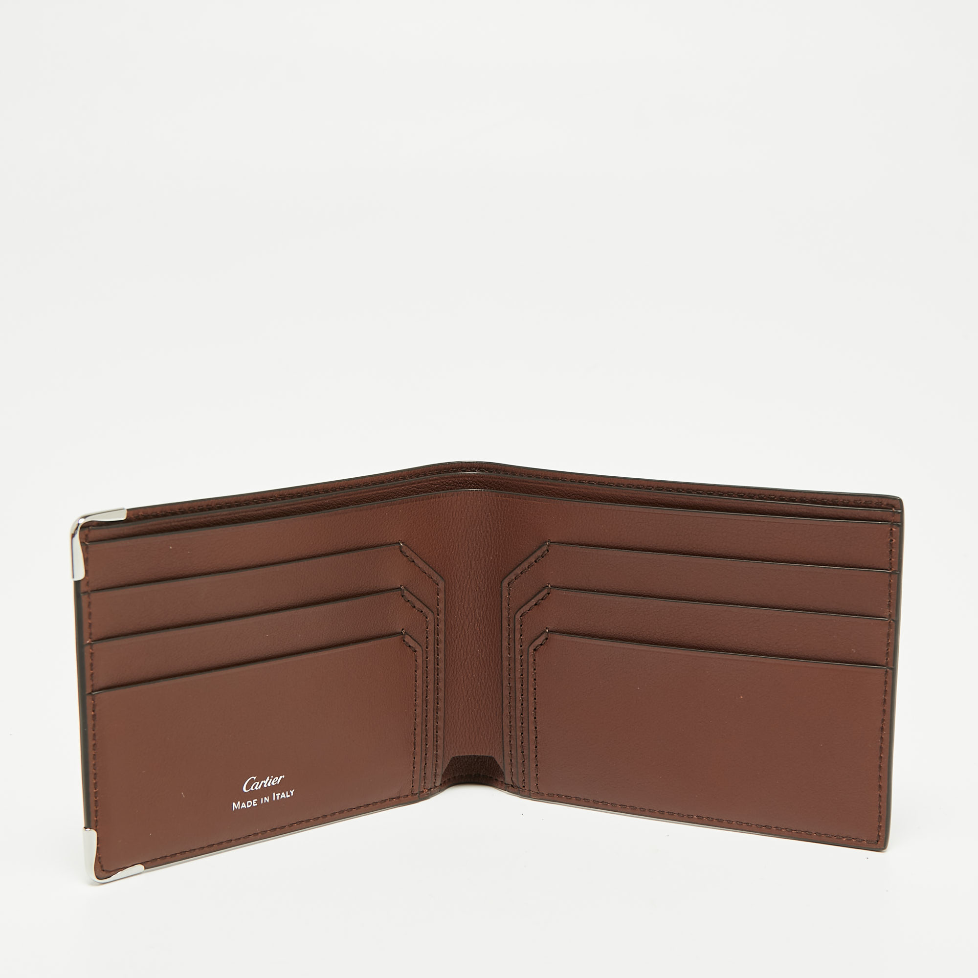 

Cartier Brown Leather Must De Cartier 6CC Bifold Wallet