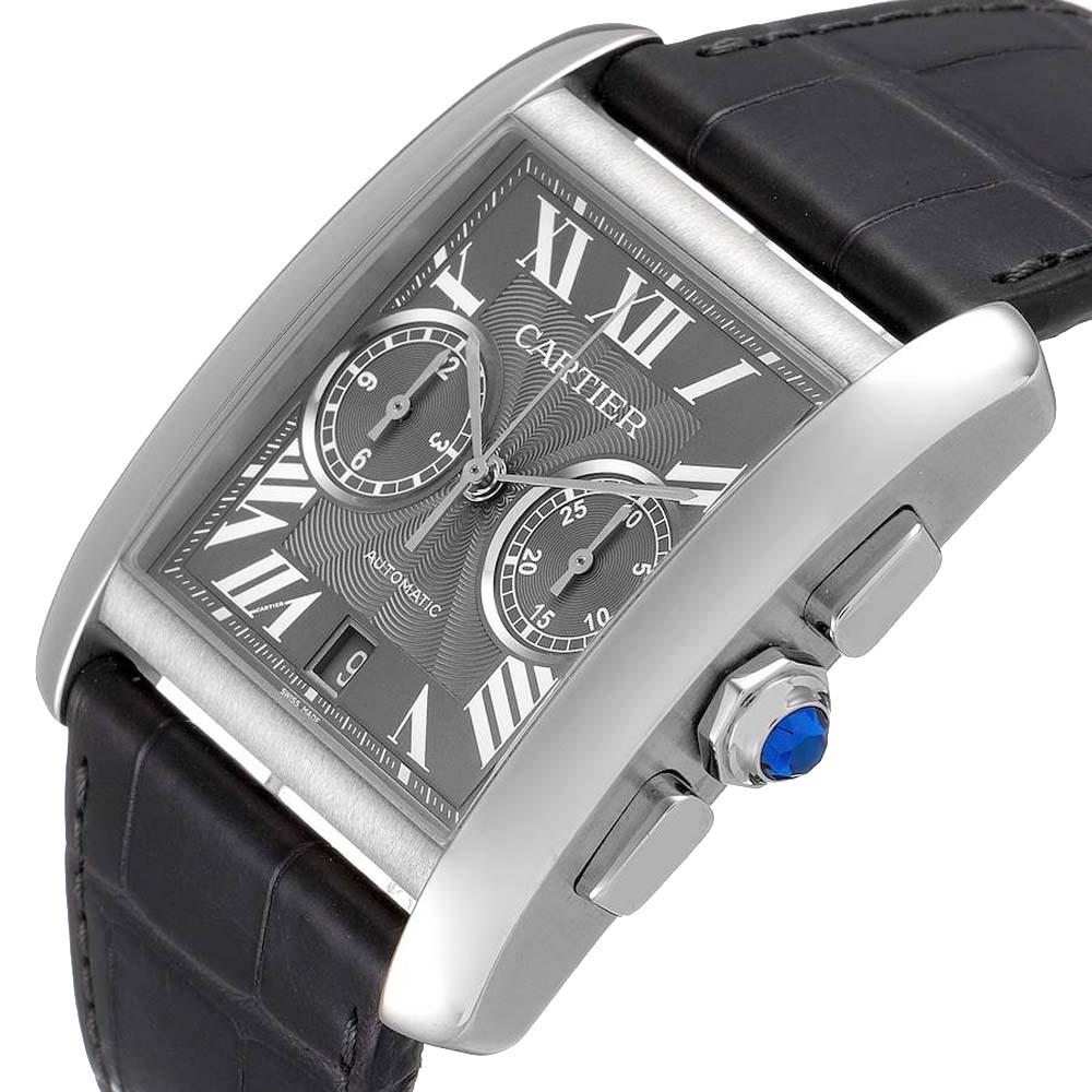 

Cartier Grey Stainless Steel Tank MC Chronograph W5330008 Men's Wristwatch