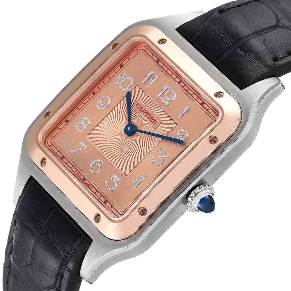 

Cartier Salmon 18K Rose Gold And Stainless Steel Santos Dumont  W2SA0025 Men's Wristwatch 46 x 33 MM, Pink