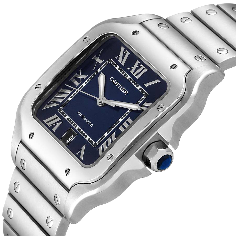 

Cartier Blue Stainless Steel Santos WSSA0030 Men's Wristwatch 39 MM