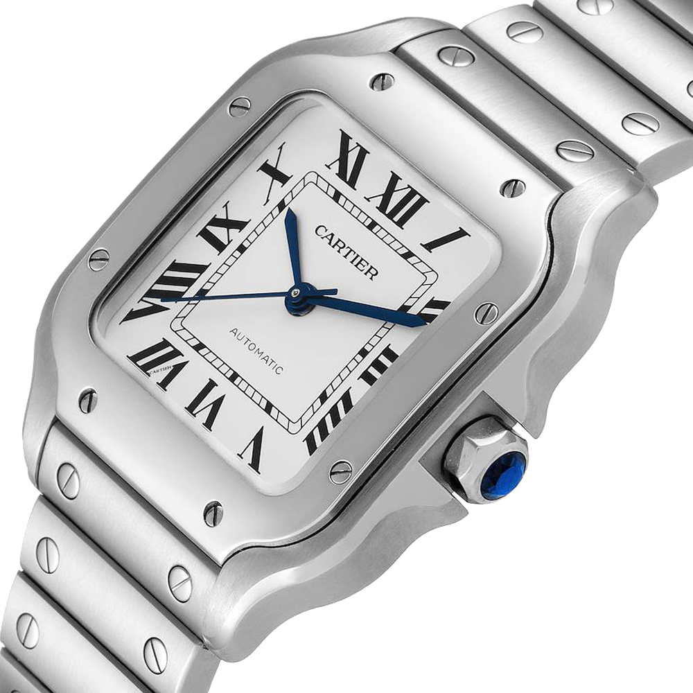 

Cartier Silver Stainless Steel Santos WSSA0029 Men's Wristwatch 35 MM
