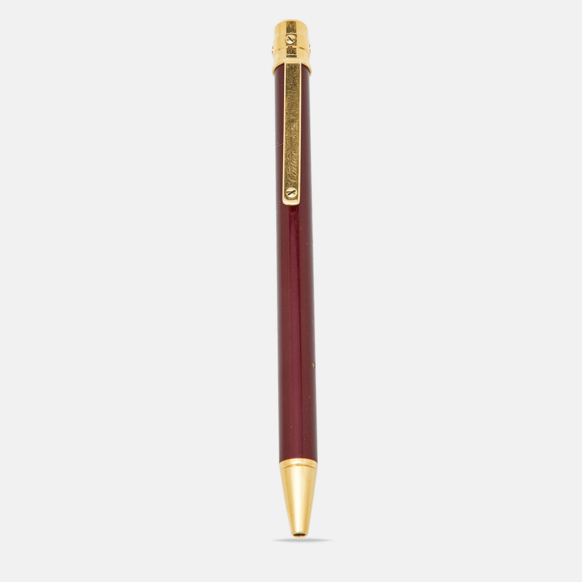 

Cartier Santos de Cartier Gold Tone Ballpoint Pen, Burgundy