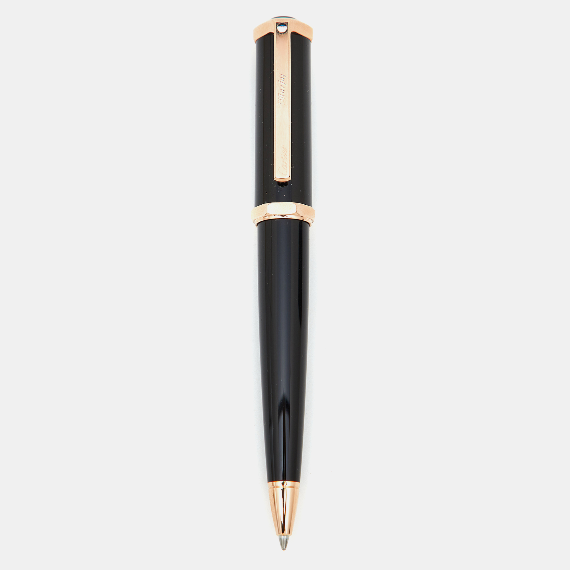 

Cartier Santos Dumont Black Resin Gold Tone Ballpoint Pen