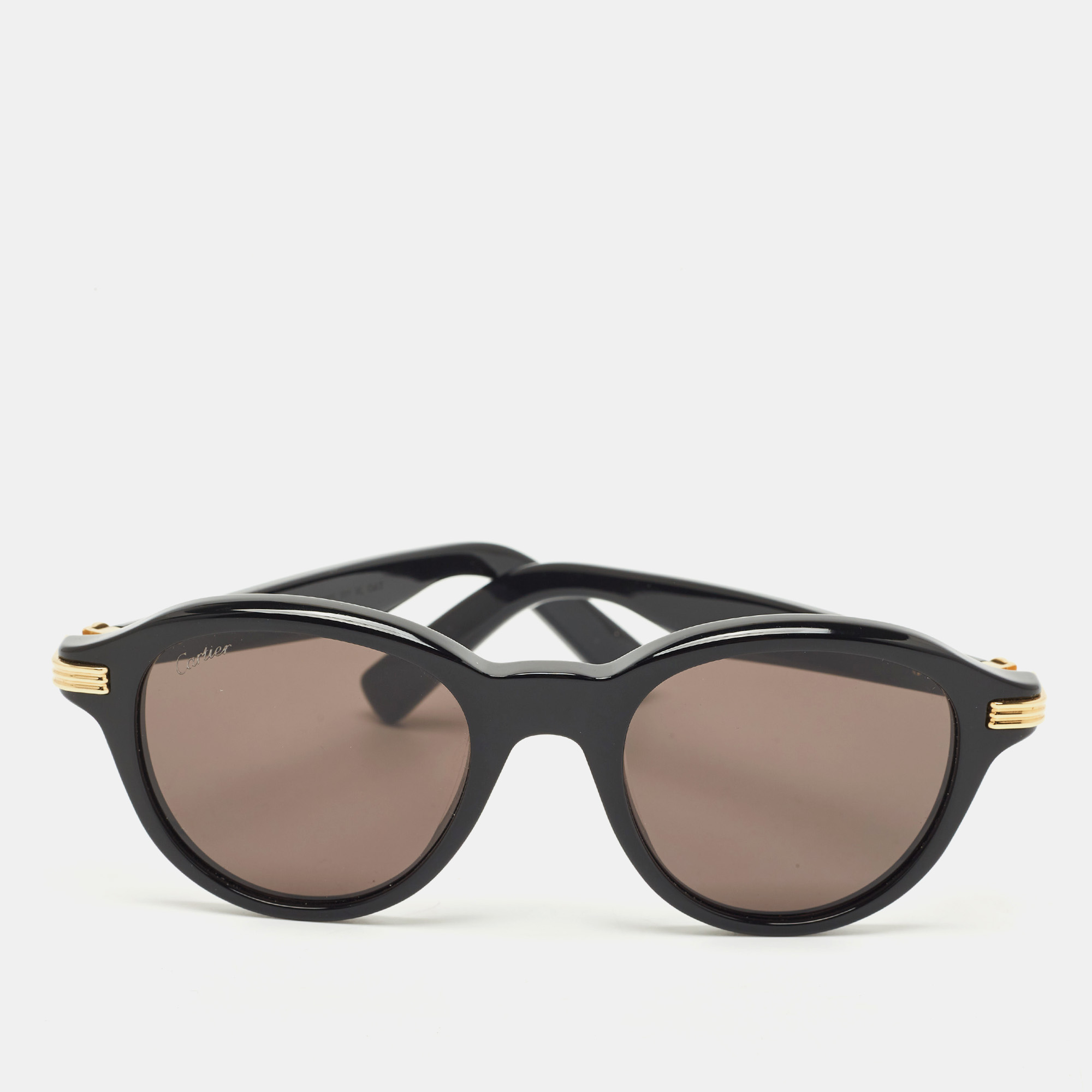 

Cartier Black/Gold CT0395S Round Sunglasses