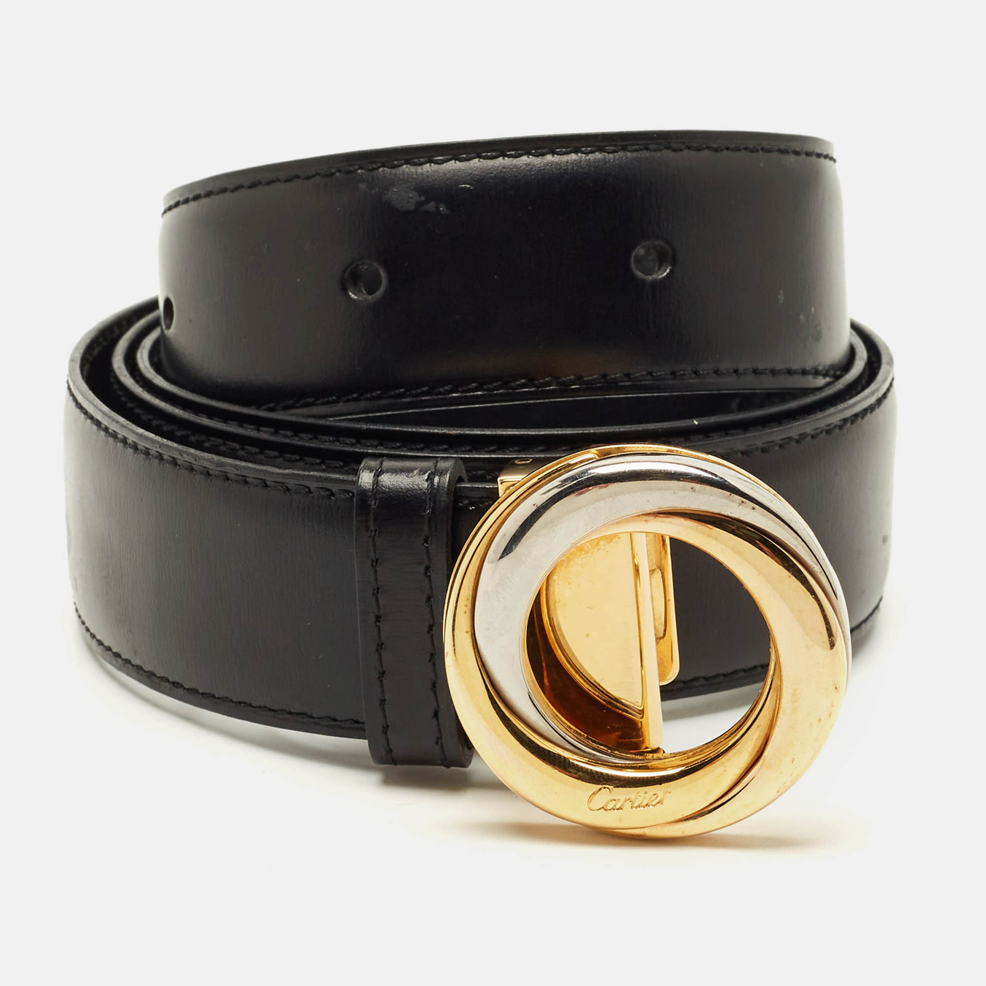 

Cartier Trinity Cut to Size Belt Black Leather