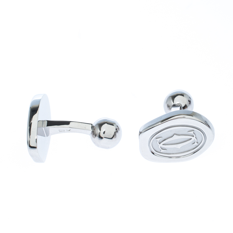 

Cartier Wax Seal Motif Silver Cufflinks