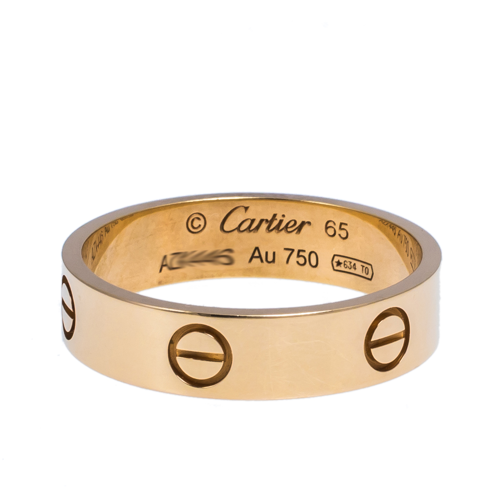 

Cartier LOVE 18K Rose Gold Band Ring 65