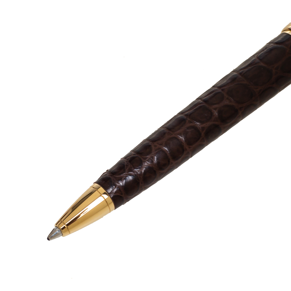 

Cartier Millesime Crocodile Leather Gold Plated Limited Edition Ballpoint Pen