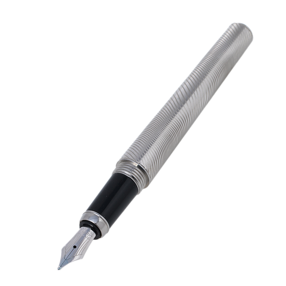 

Cartier Art Deco Palladium Plated Guilloche Mother-of-Pearl Fountain Pen, Silver