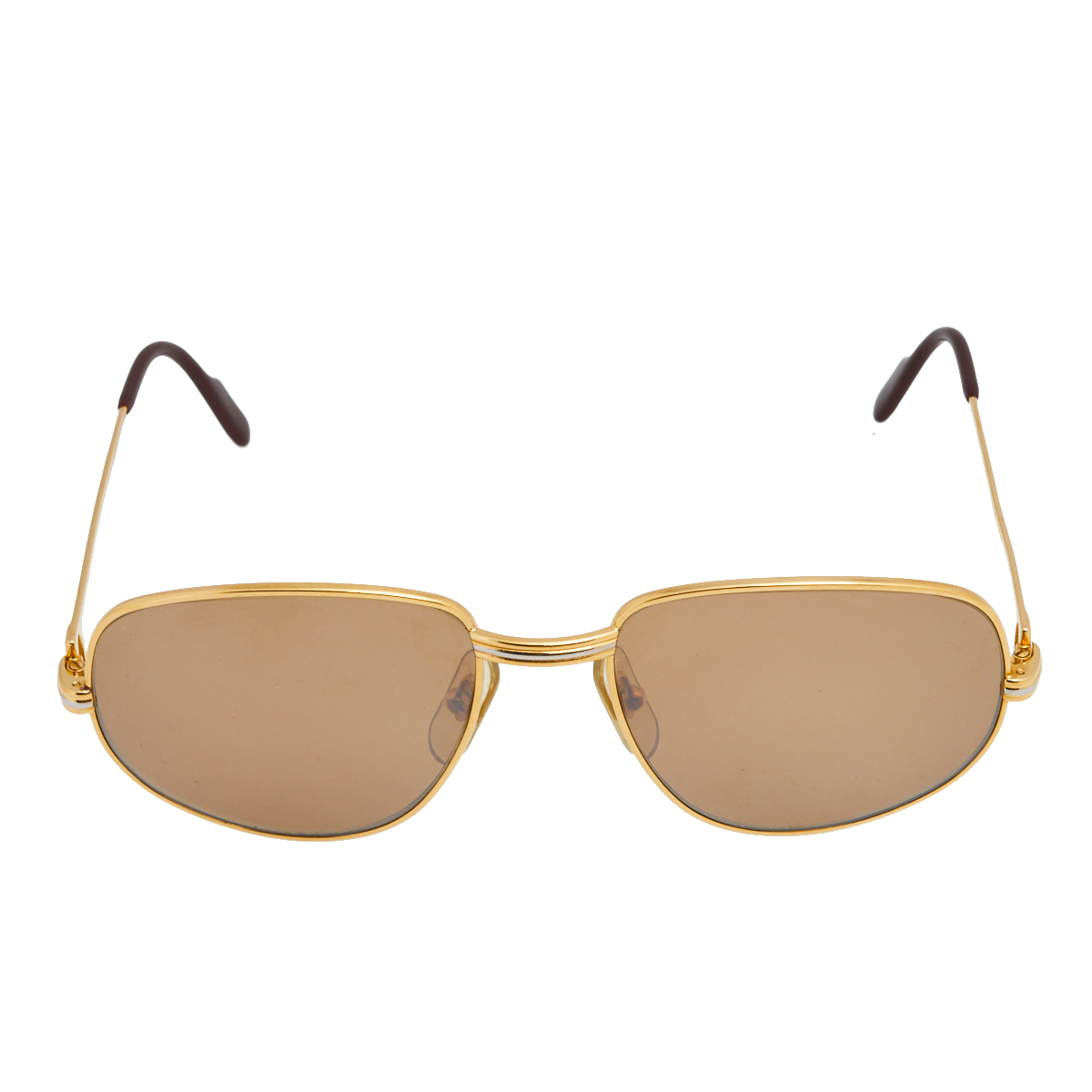 

Cartier Two Tone/ Gold Mirrored Must de Cartier Aviator Sunglasses