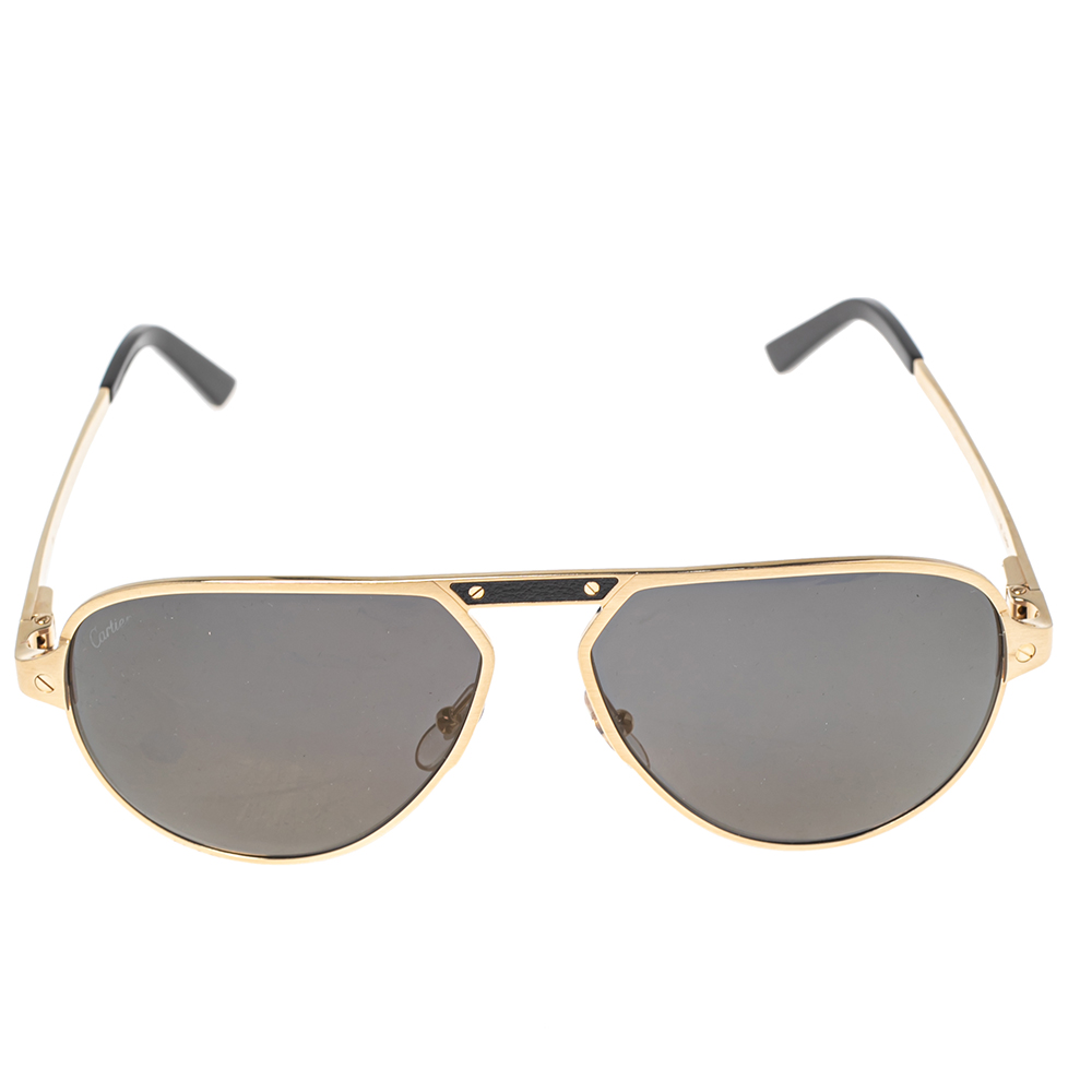 

Cartier Black Santos de Cartier Aviator Sunglasses