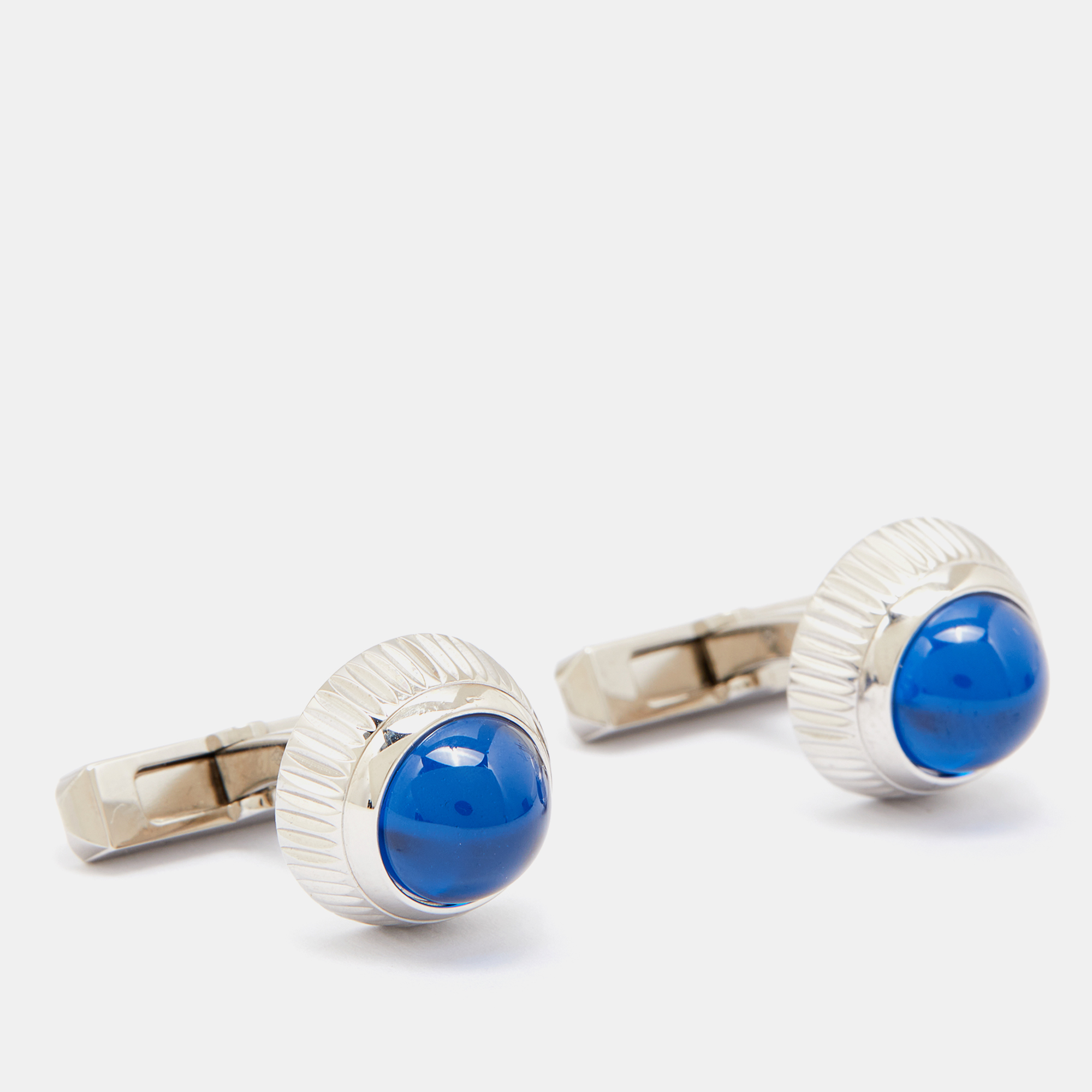 Cartier Blue Spinel & Silver Cufflinks