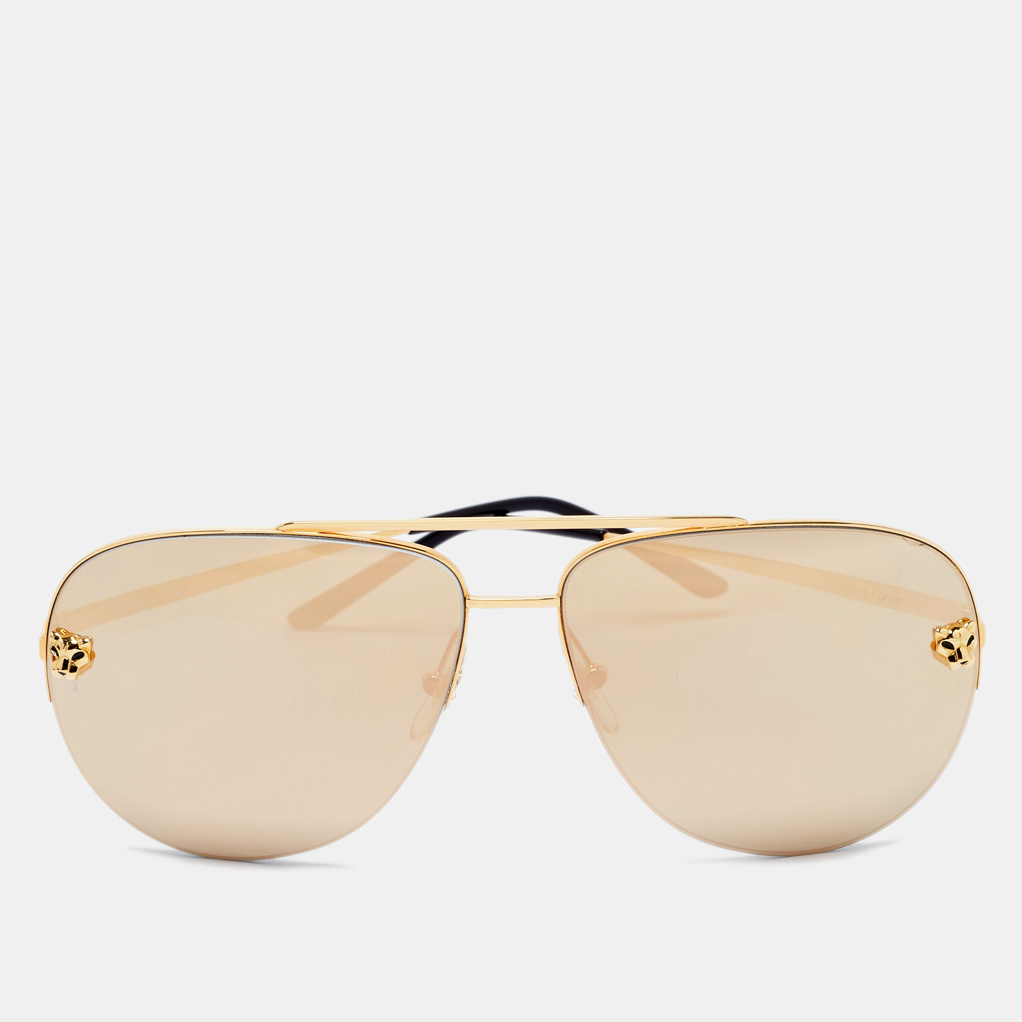 Pre owned Mirrored Aviator Sunglasses In Gold