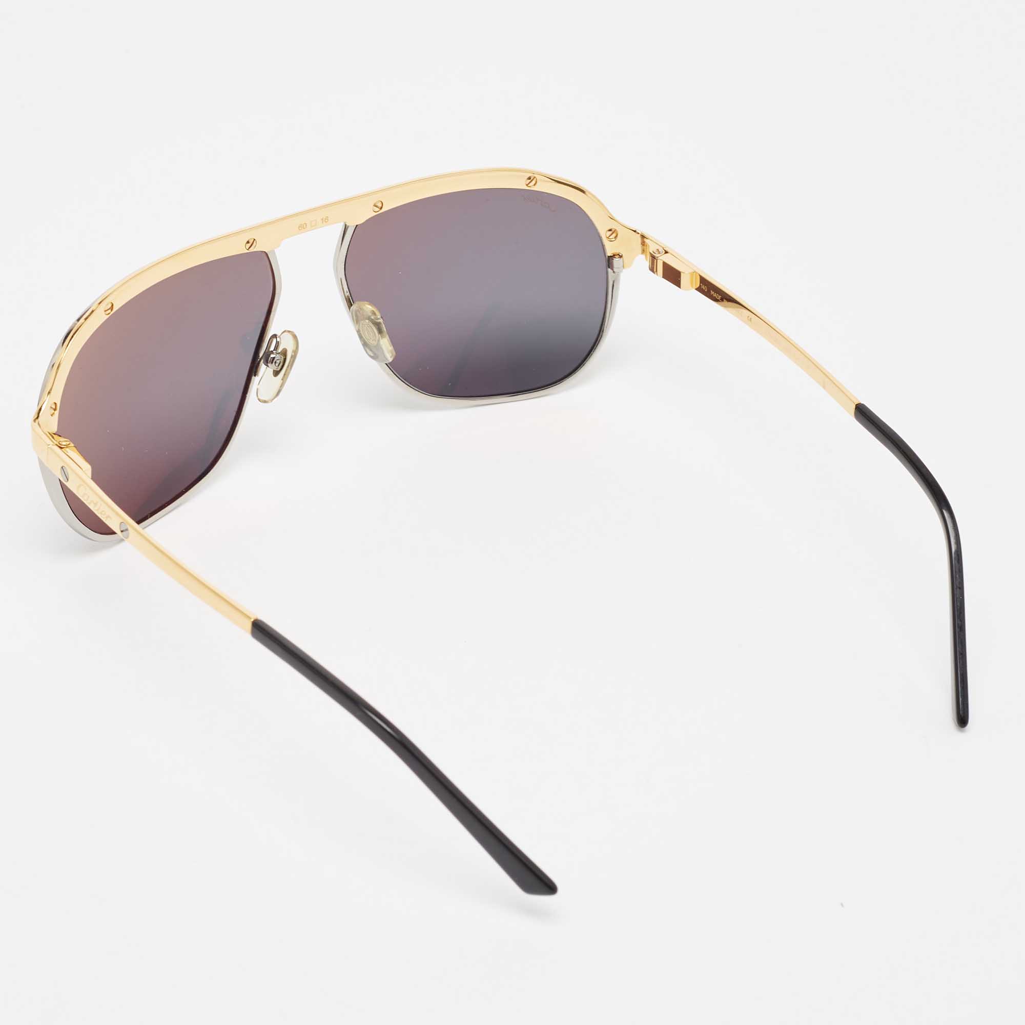 

Cartier Black CT0035S Santos de Cartier Aviator Sunglasses