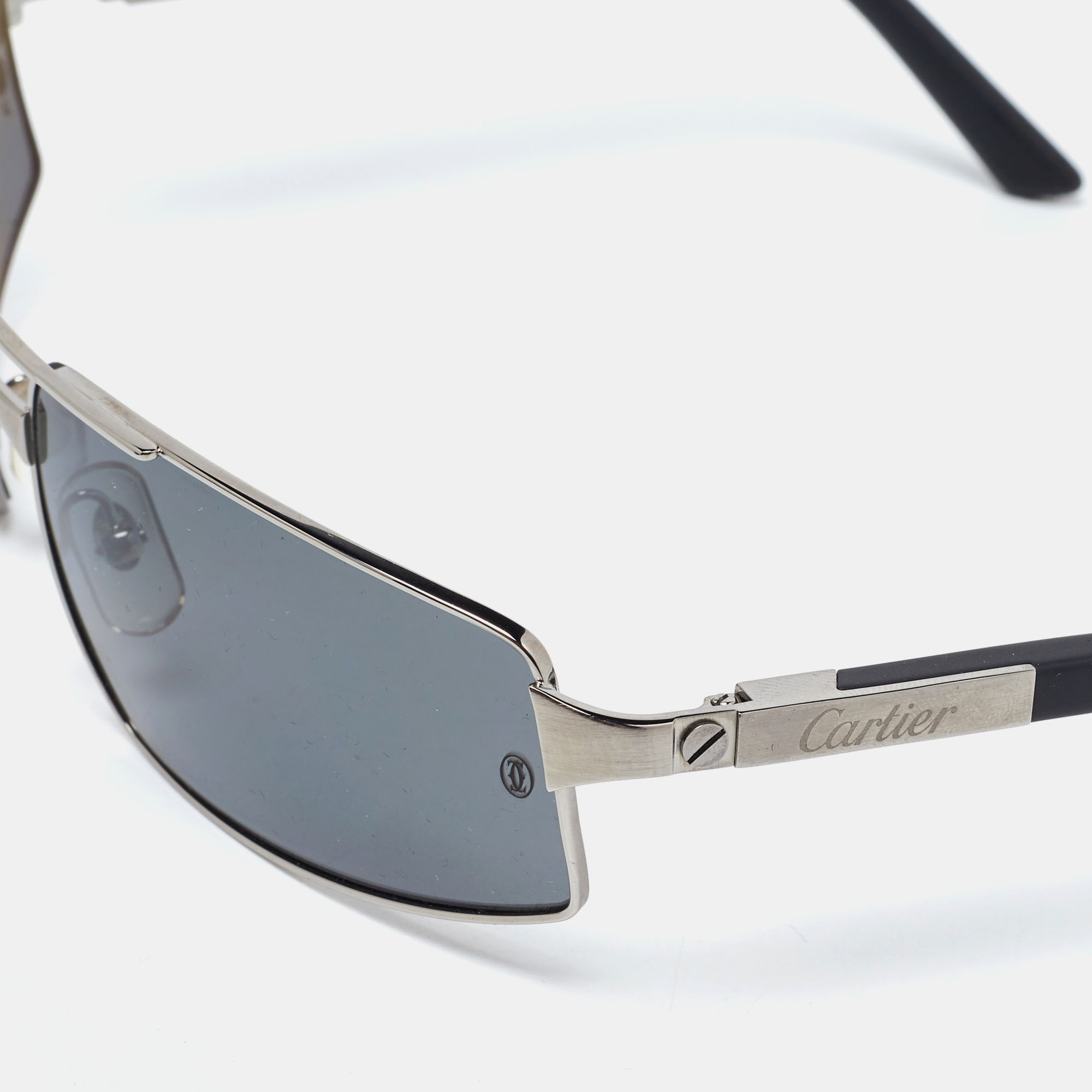 

Cartier Silver Tone/Grey Santos Galaxy Rectangle Sunglasses