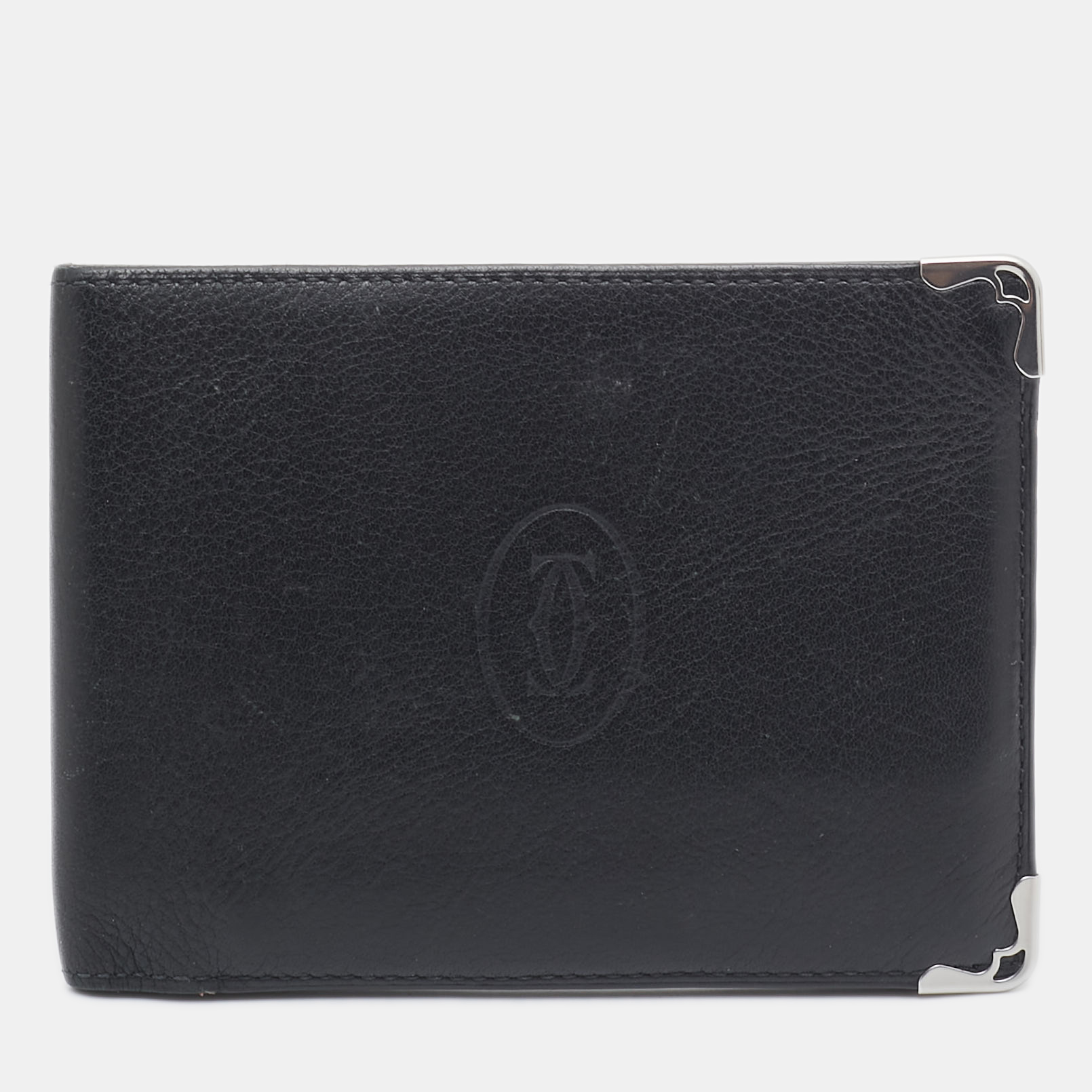 

Cartier Black Leather Must De Cartier 6CC Bifold Wallet