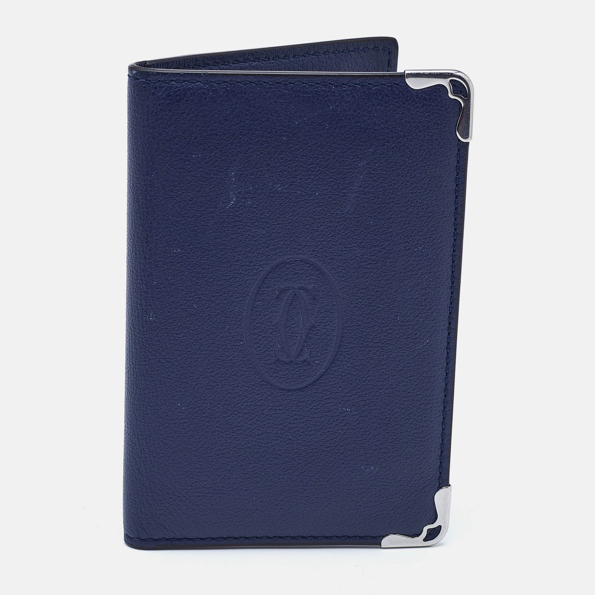 

Cartier Blue Leather Must de Cartier Bifold Card Case