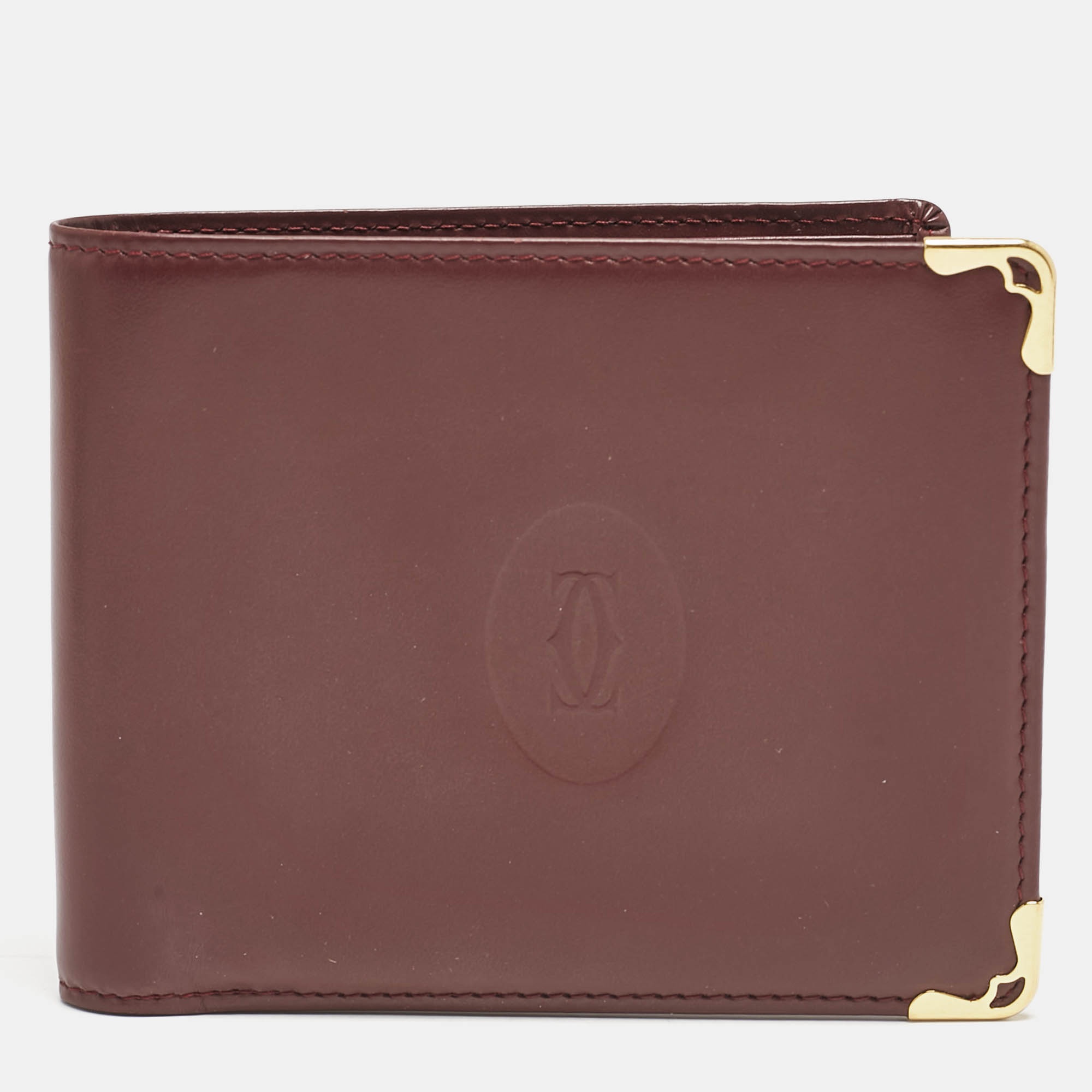 

Cartier Burgundy Leather Must de Cartier 6CC Bifold Wallet